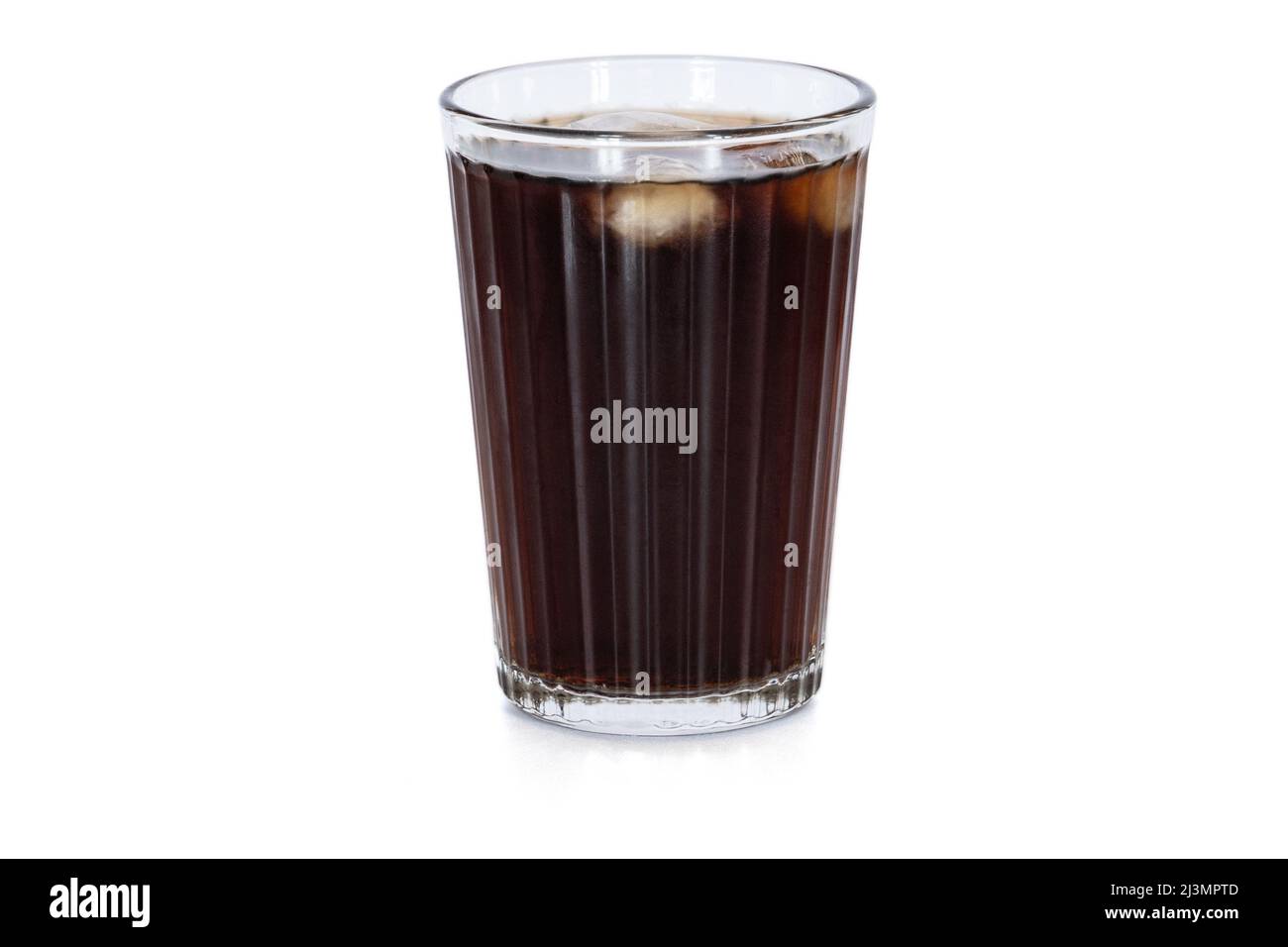 glass of cola with ice cubes isolated on white background Stock Photo ...
