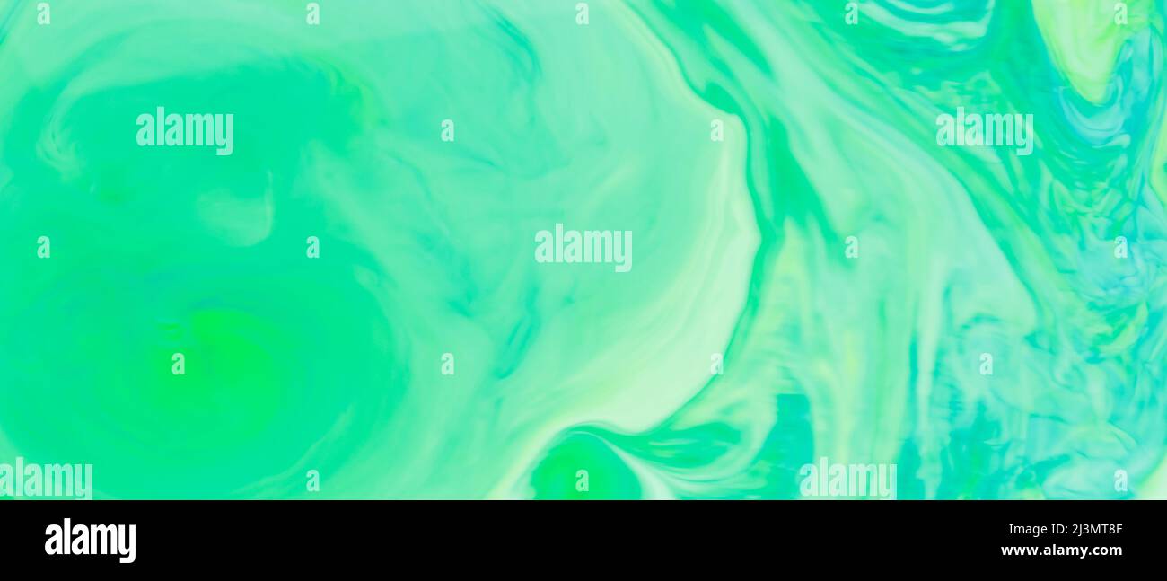 Abstract liquid ink painting texture. Turquoise trendy backdrop ...