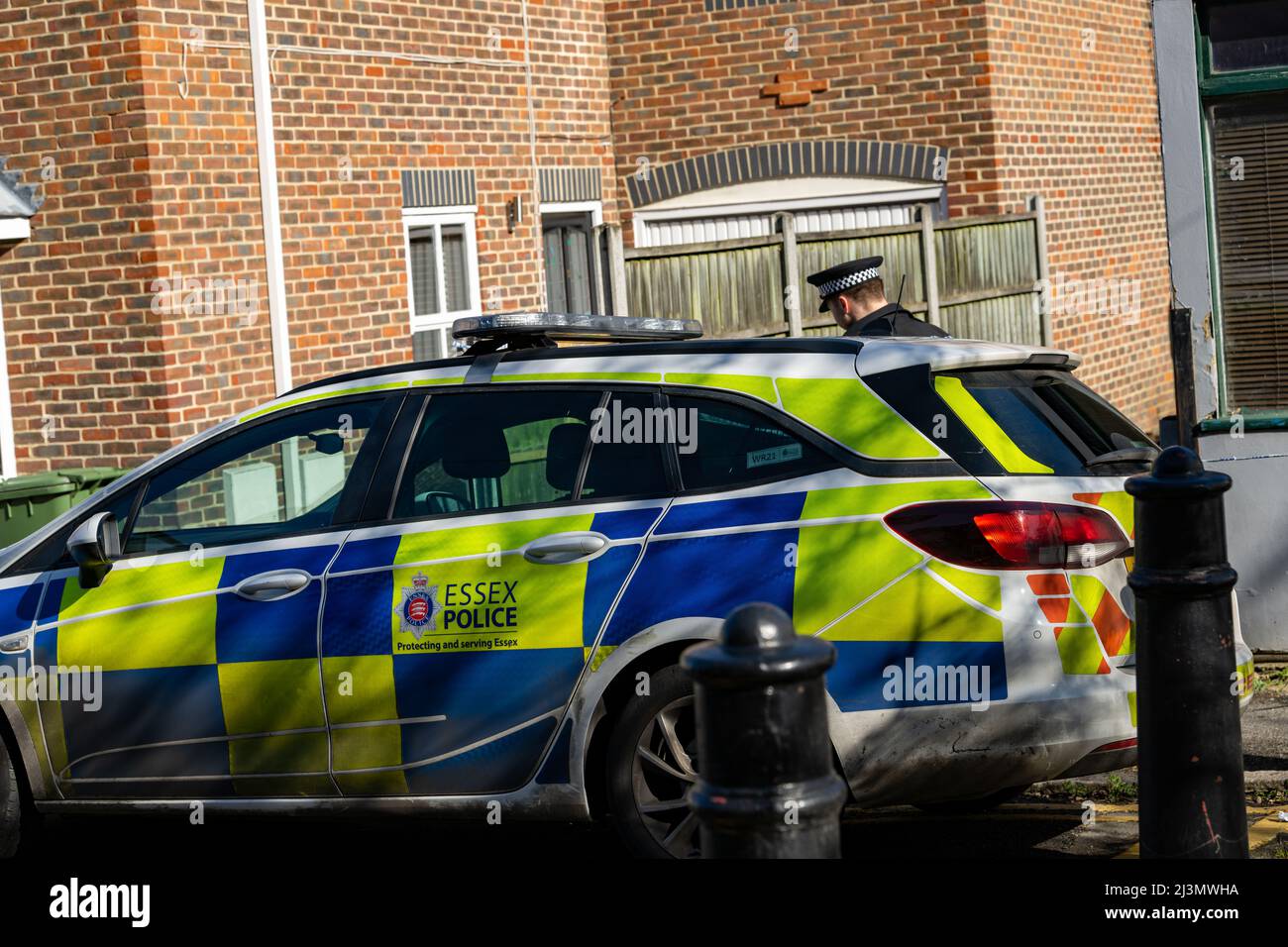 Brentwood, UK. 09th Apr, 2022. Brentwood Essex 9th Apl. 2022 Police remain guarding the scene of a murder in Brentwood. Essex police have today announced that Jevegenijs Lapkovskis, 36, of Warley Hill, in Brentwood, has been charged with murder and is due to appear in Chelmsford Magistrates' Court this morning. He has been charged with the murder of Lee Murrell, 29. on Tuesday. Credit: Ian Davidson/Alamy Live News Stock Photo