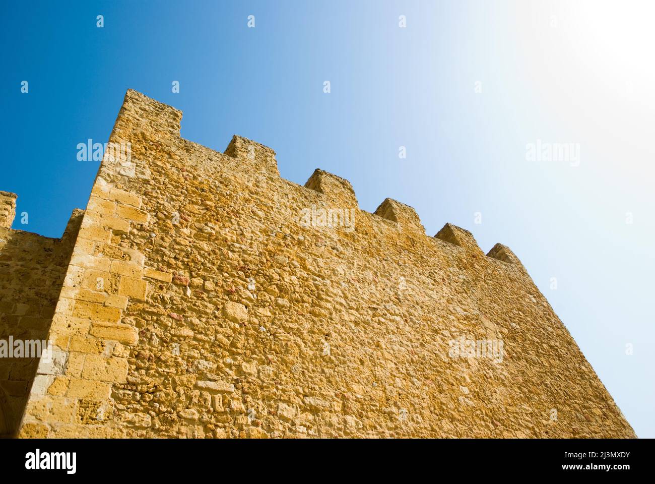 battlement of tower in a castle Stock Photo