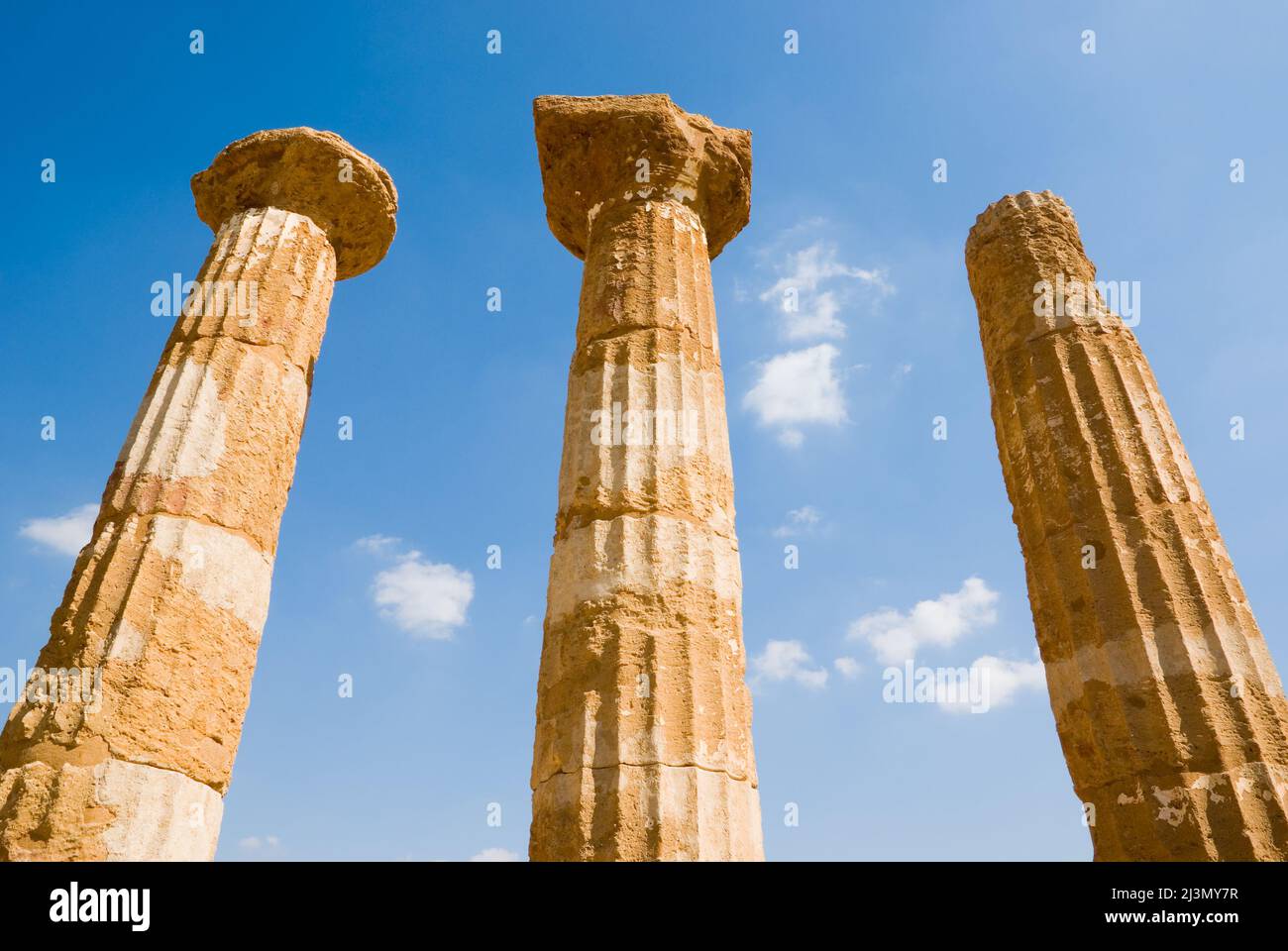 dorics columns of Valley Of Temples in Agrigento Stock Photo