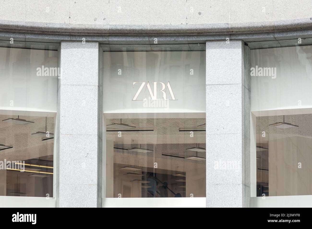 Madrid, Spain - April 09, 2022: Main facade of the Zara store in Plaza de  España. The largest Zara store in the world. Concept of shopping, inditex,  A Stock Photo - Alamy
