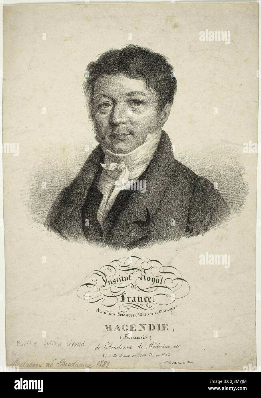 Portrait of Fran&#xe7;ois Magendie, c. 1822. Stock Photo