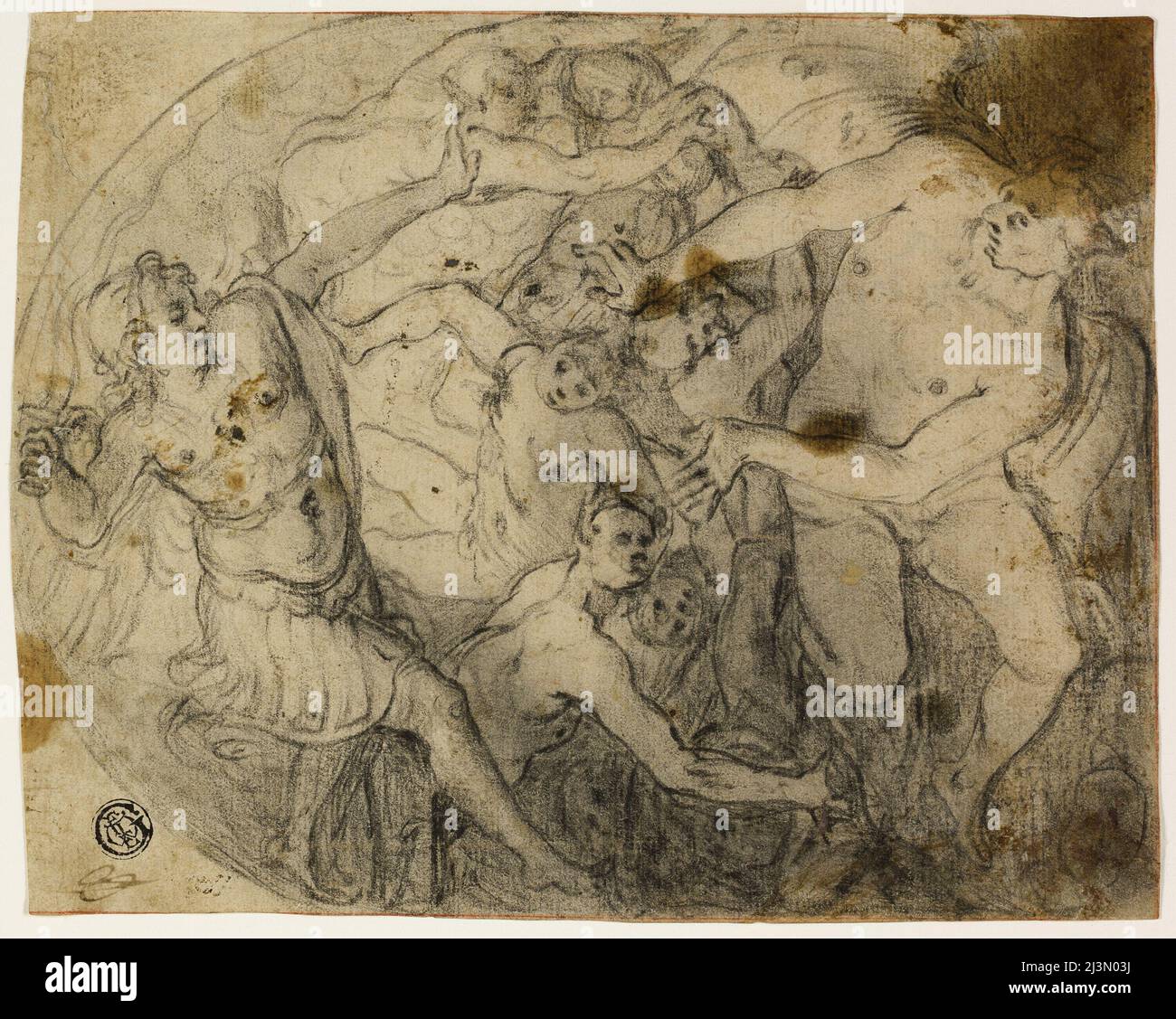 Study for Saint Michael Casting Out Lucifer, 1581/83. Stock Photo