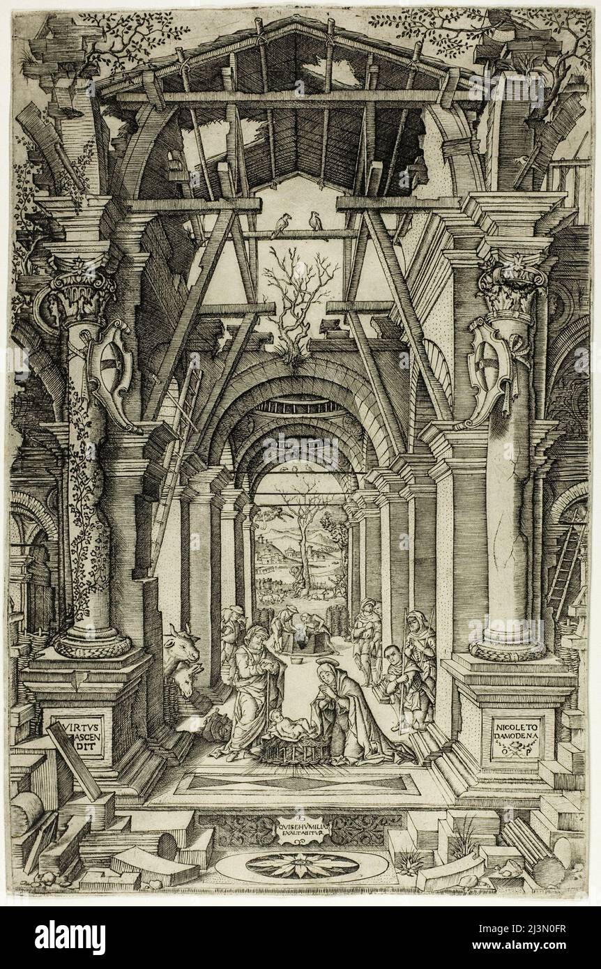 The Nativity and the Adoration of the Shepherds, c.1512. Stock Photo
