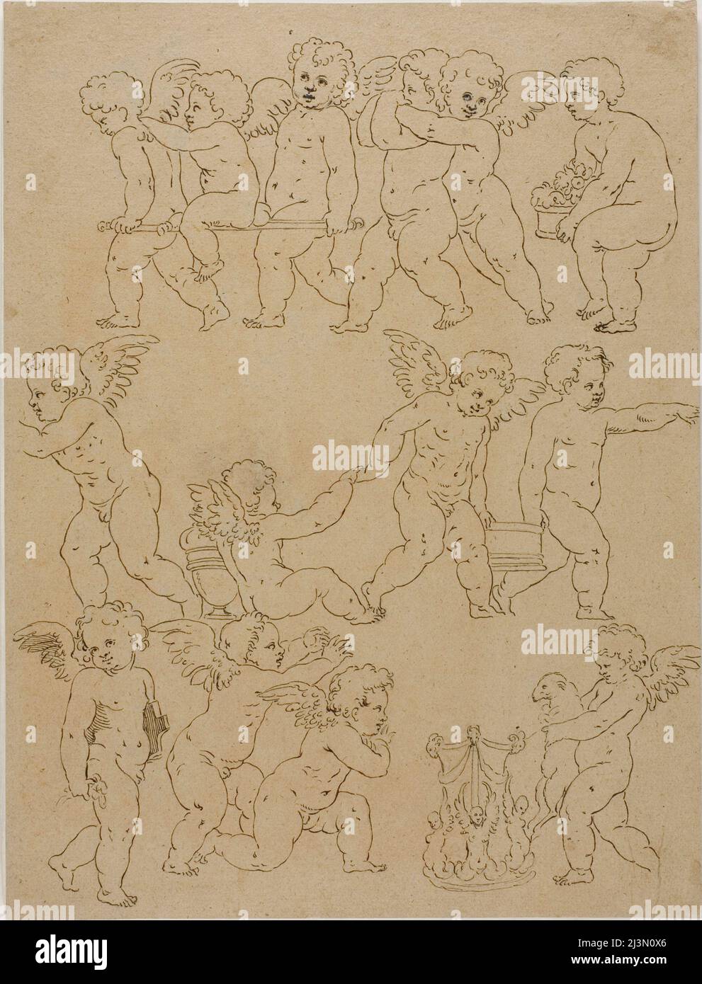 Reproduction Putti Putti Performing Tasks, n.d Stock Photo - Alamy