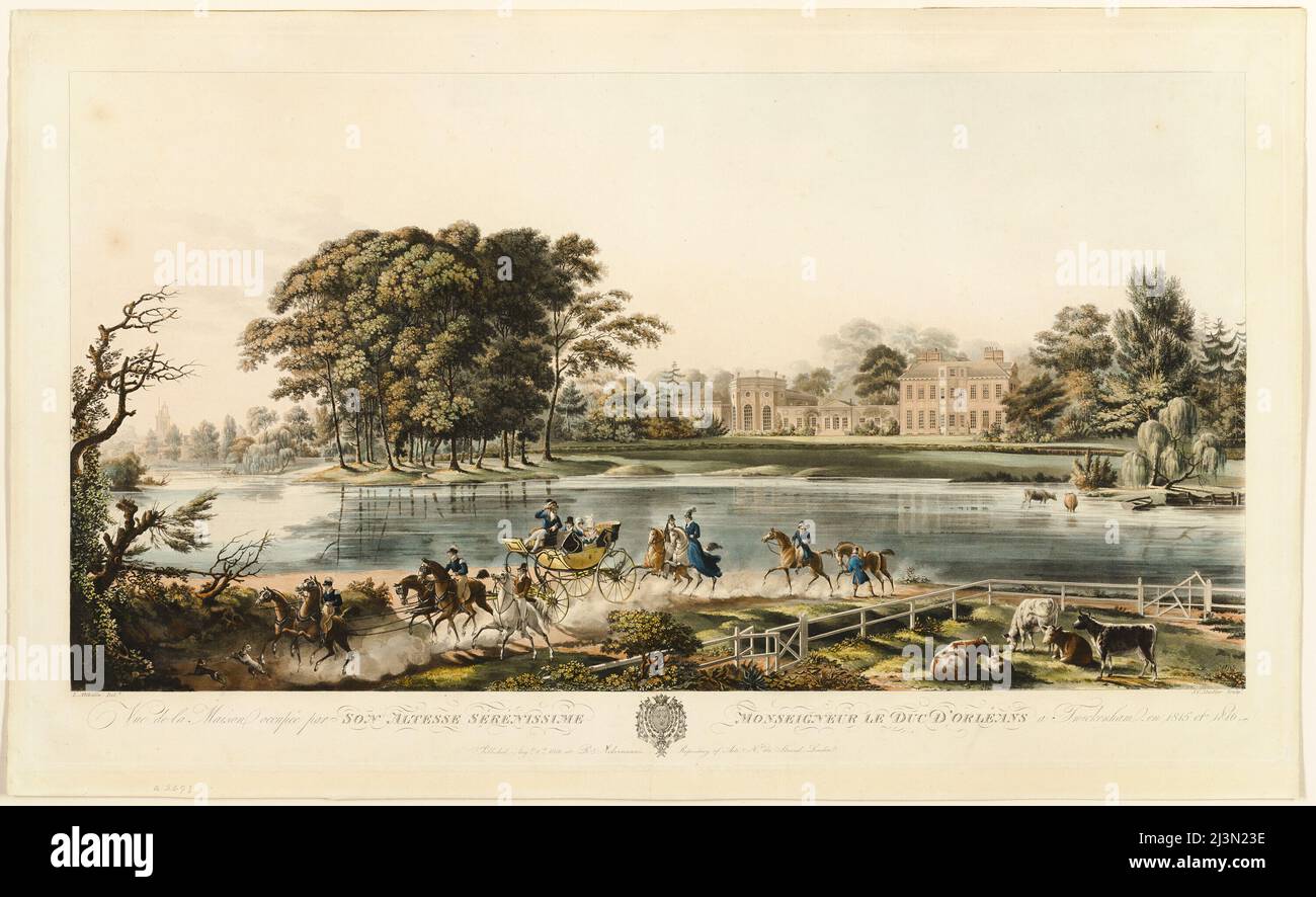 Maison du Duc d'Orl&#xe9;ans &#xe0; Twickenham, published August 1, 1816. Stock Photo