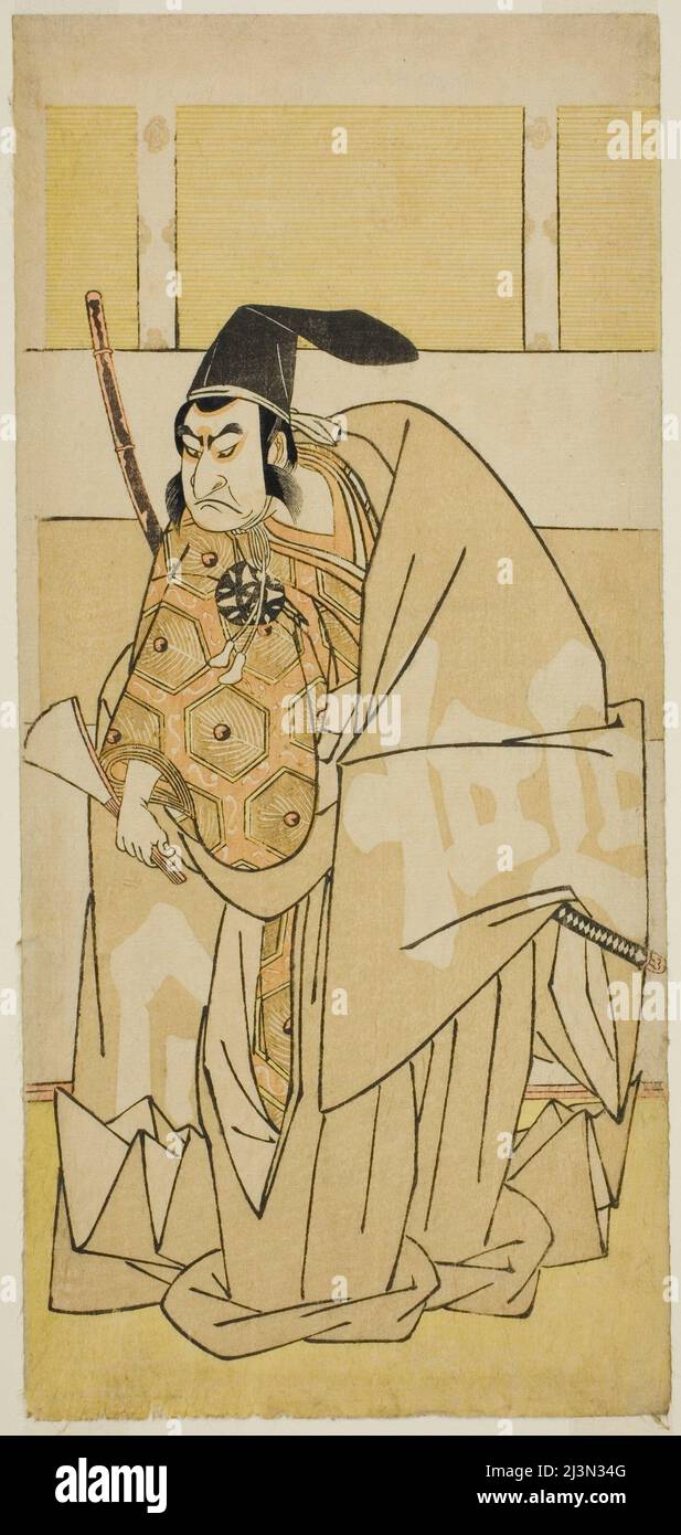 The Actor Nakamura Nakazo I as Ko no Moronao in the Play Kanadehon Chushingura, Performed at the Morita Theater in the Eighth Month, 1779, Japan, c. 1779. Stock Photo