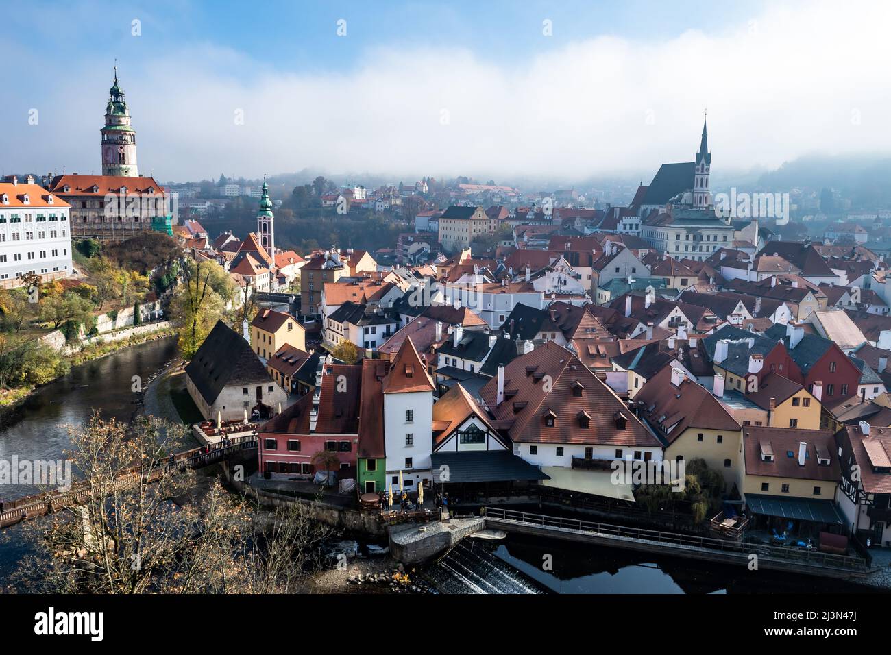 Historic City Of Cesky Krumlov In The Czech Republic In Europe Stock ...