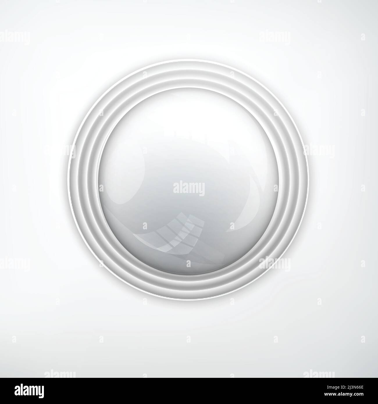 Web design element concept with glossy metal silver realistic round ...