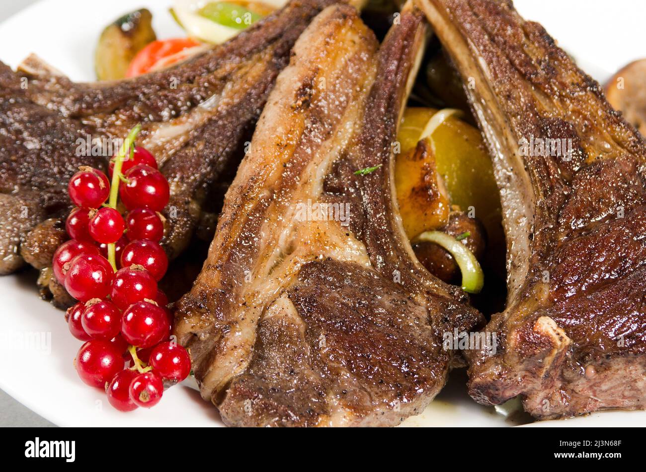 Roasted lamb ribs Stock Photo - Alamy