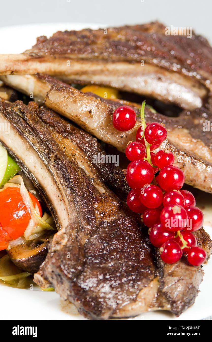 Roasted lamb ribs Stock Photo - Alamy