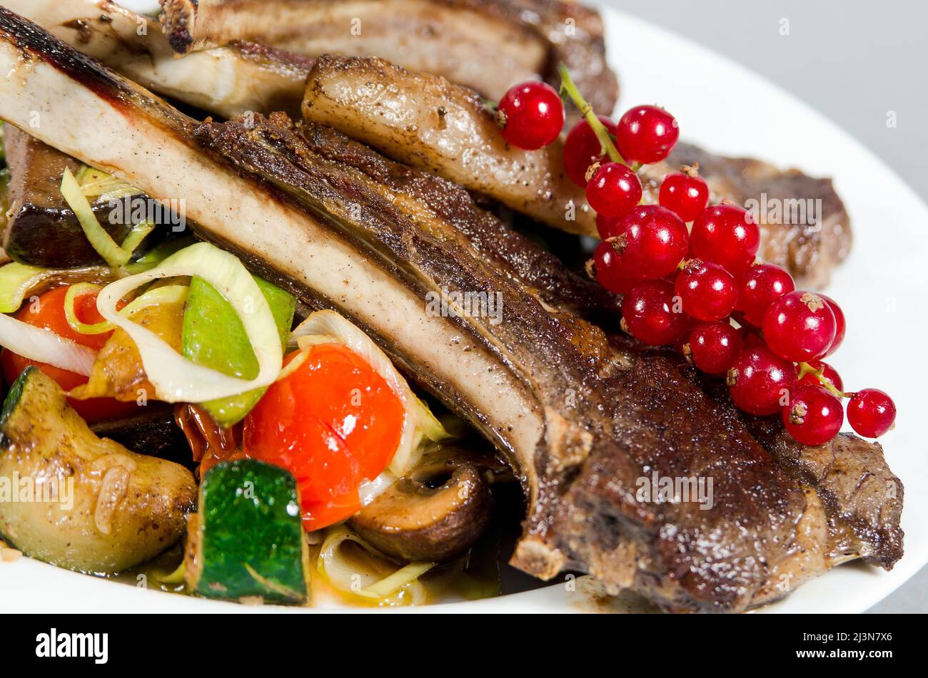 Roasted lamb ribs Stock Photo - Alamy