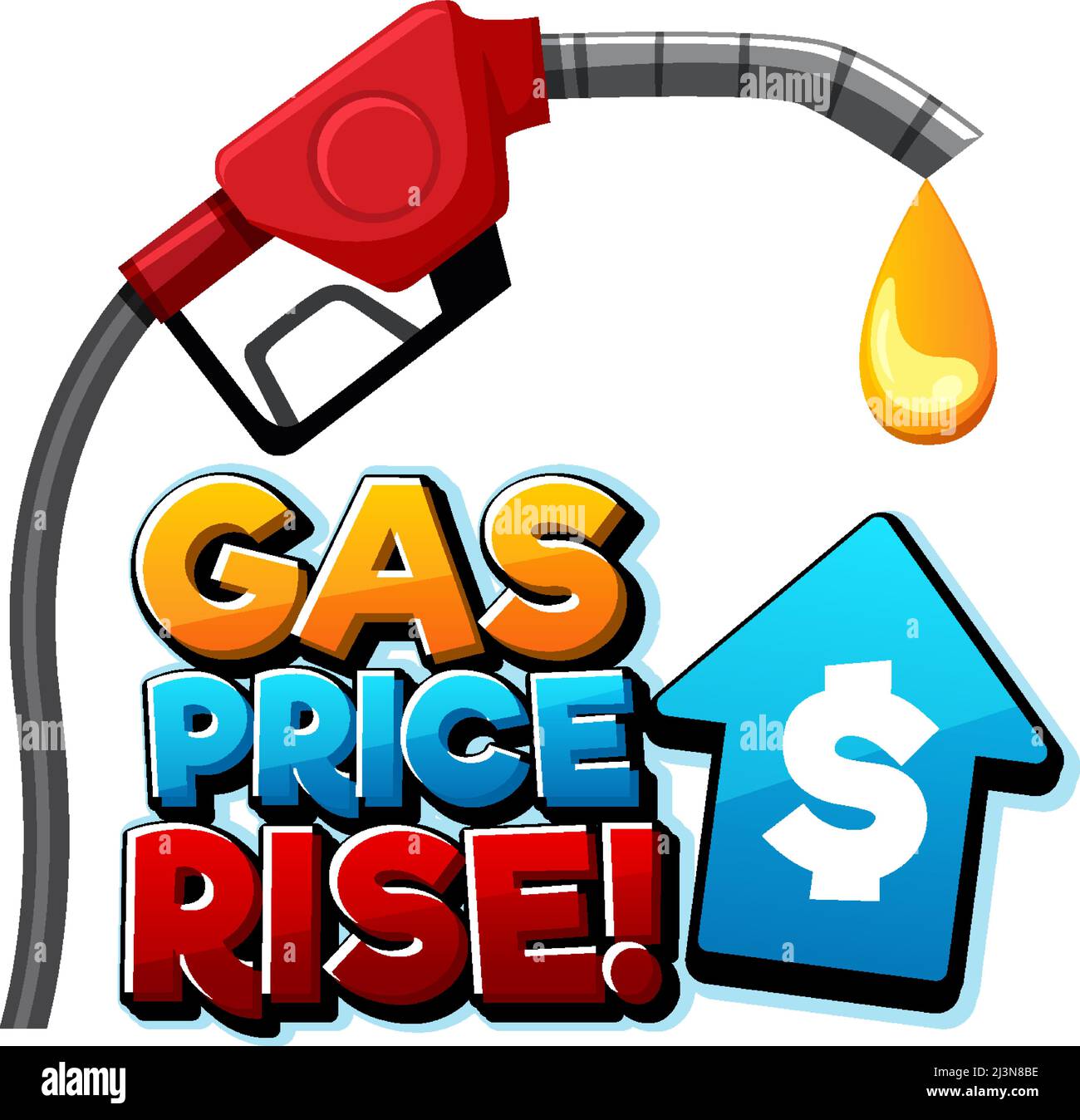 Gas price rise font logo design illustration Stock Vector Image & Art