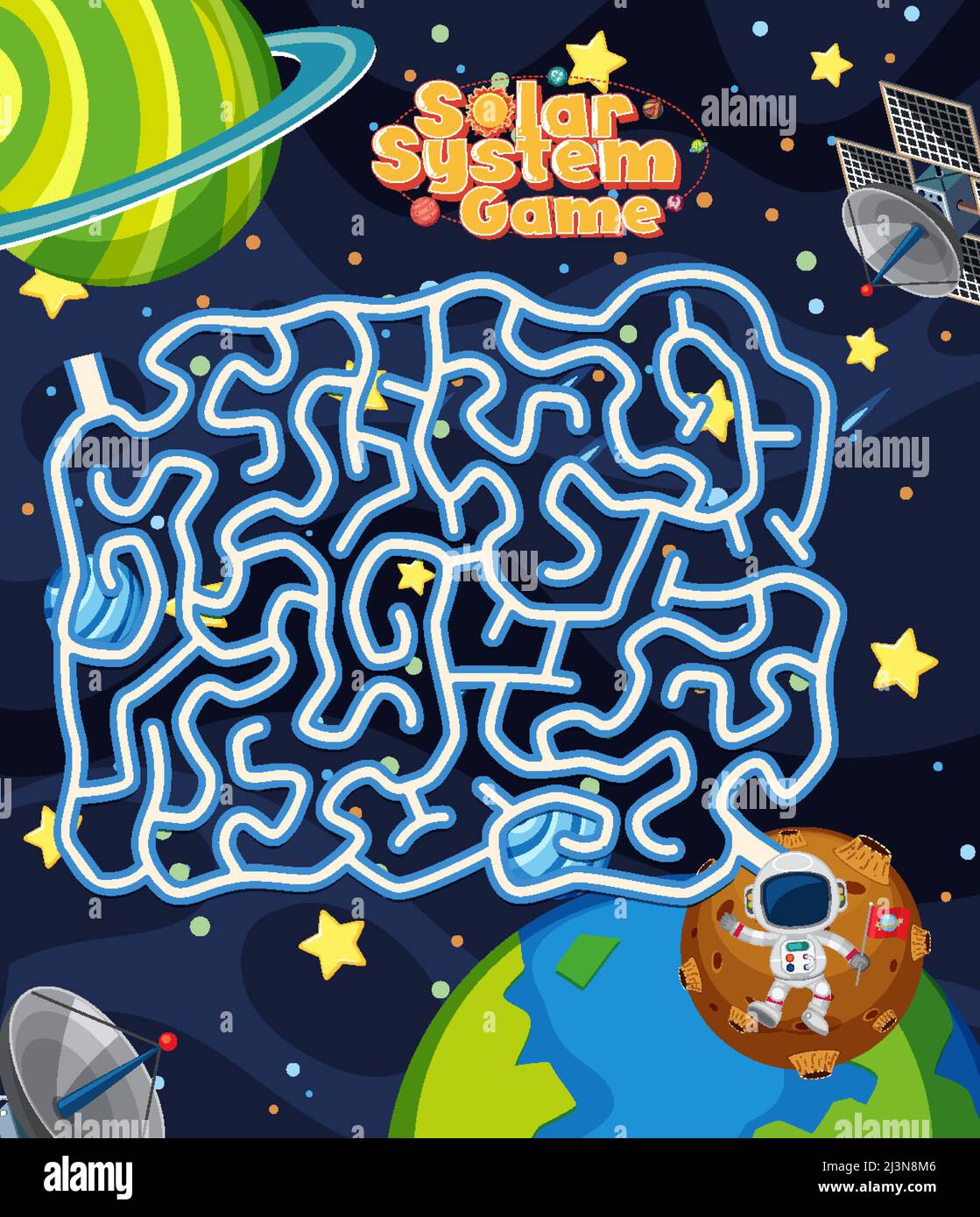 Game template with space theme background illustration Stock Vector ...