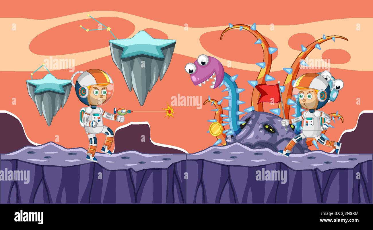 Scene with astronaut in space illustration Stock Vector Image & Art - Alamy