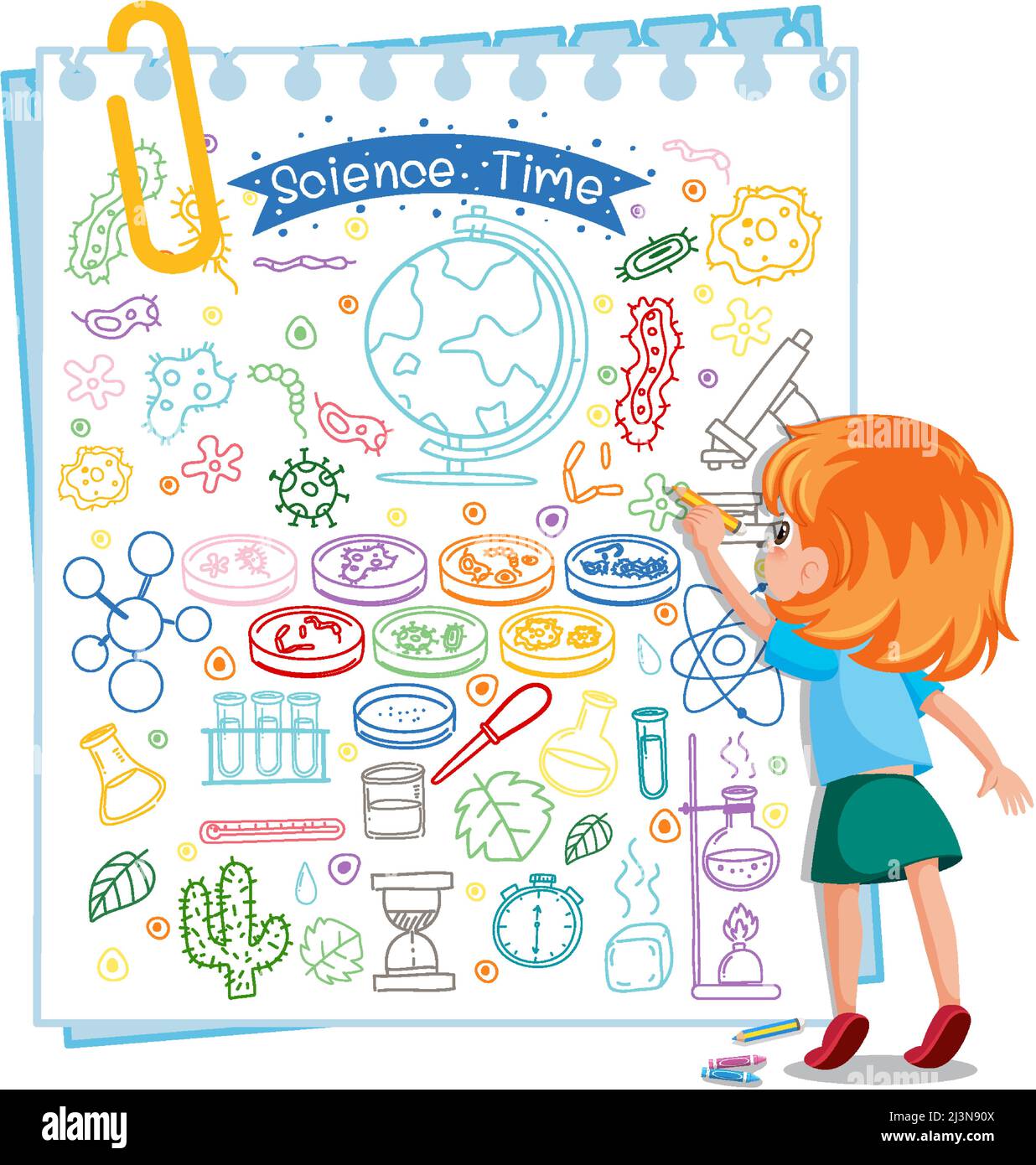 Hand drawn doodle icons on paper illustration Stock Vector Image & Art ...
