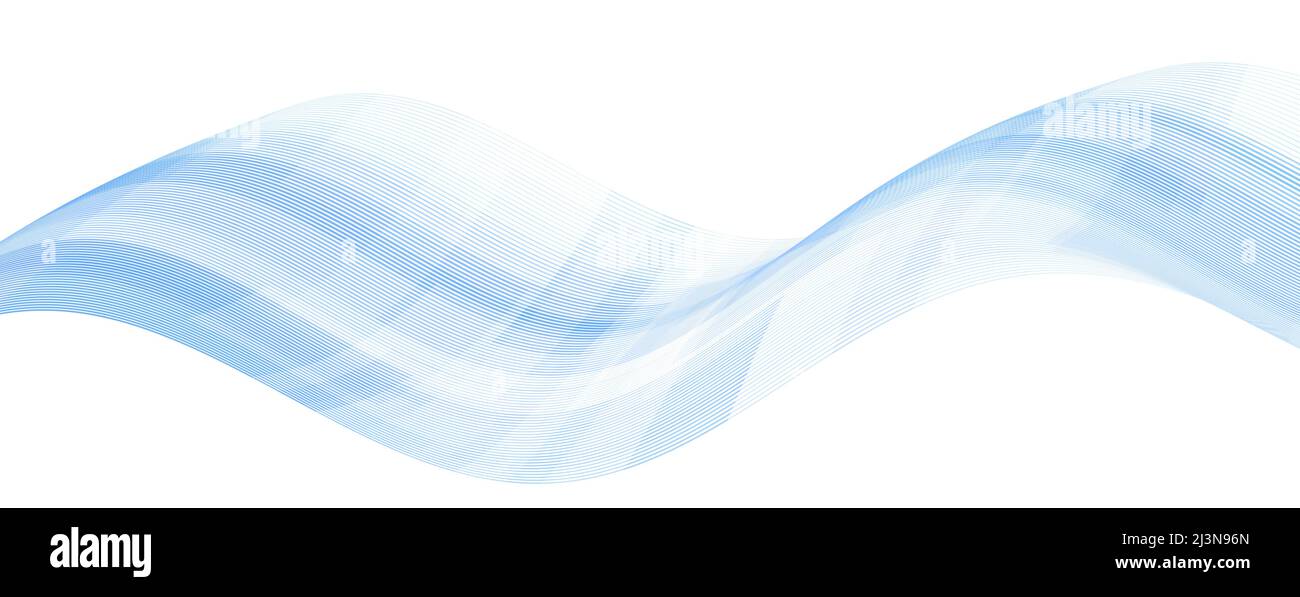 Abstract light blue perspective striped wave on a white. Vector graphic pattern Stock Vector