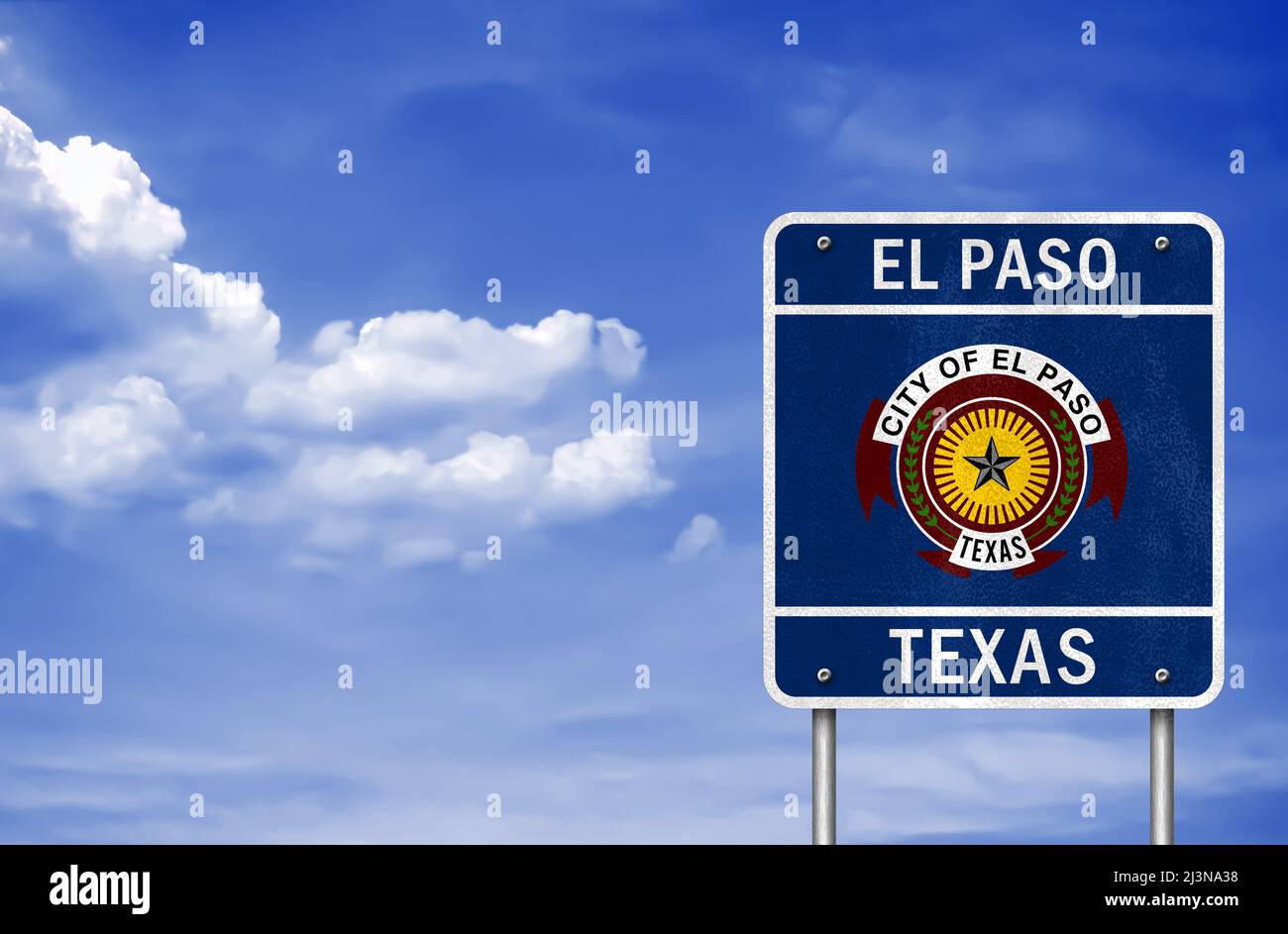 Welcome to El Paso in Texas Stock Photo