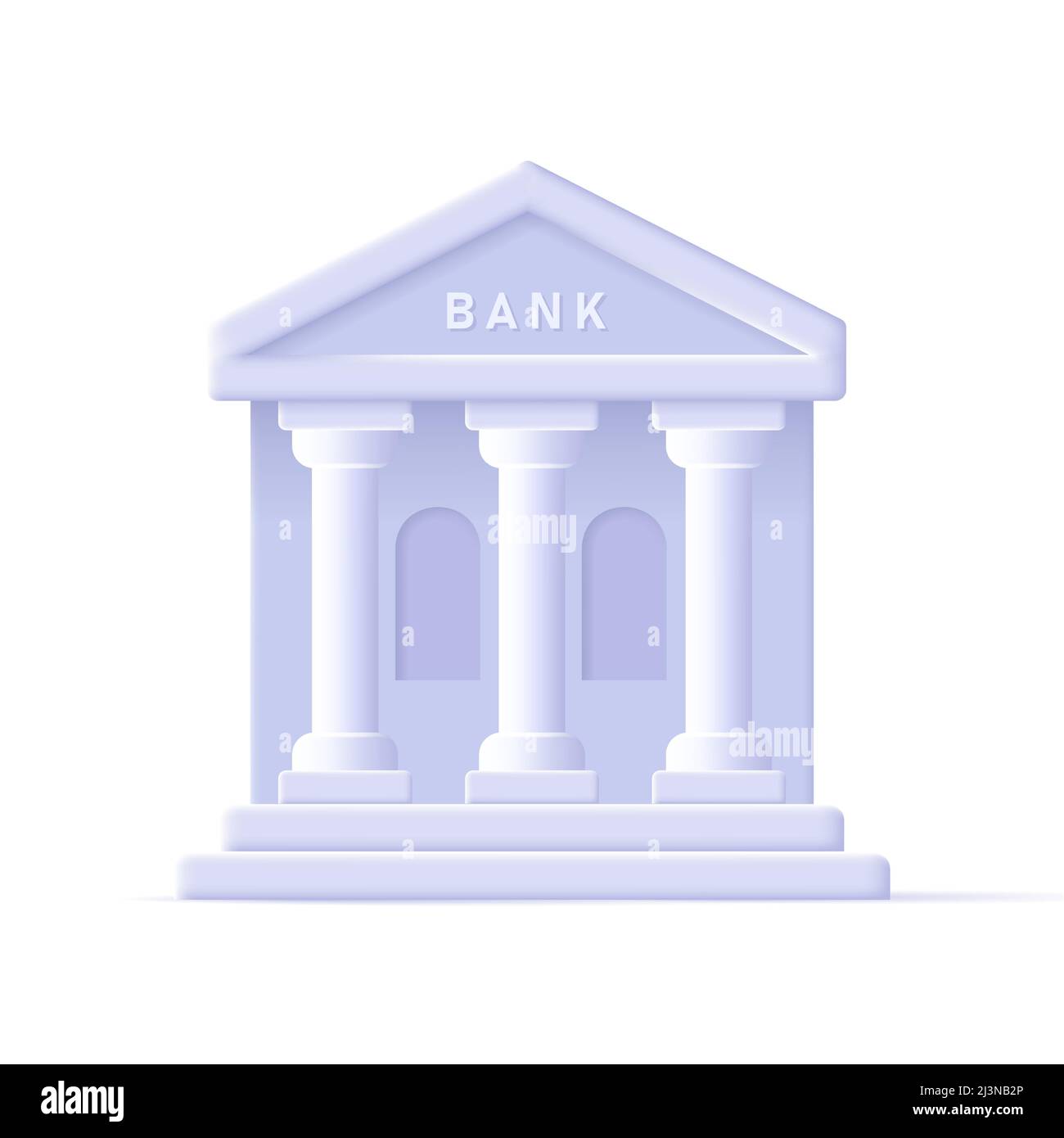 3d digital illustration of a bank or government building with columns in pastel purple colors. Vector illustration Stock Vector