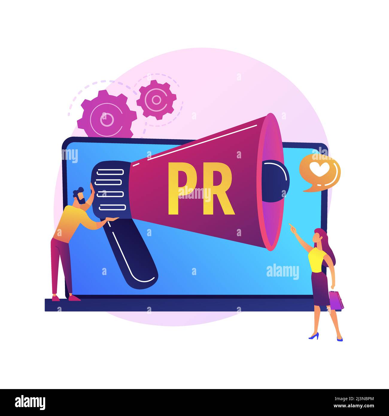 Bonus program, discounts and gifts, advertising campaign. Offer for buyers, merchandise promotion. Promoter with megaphone cartoon character. Vector i Stock Vector