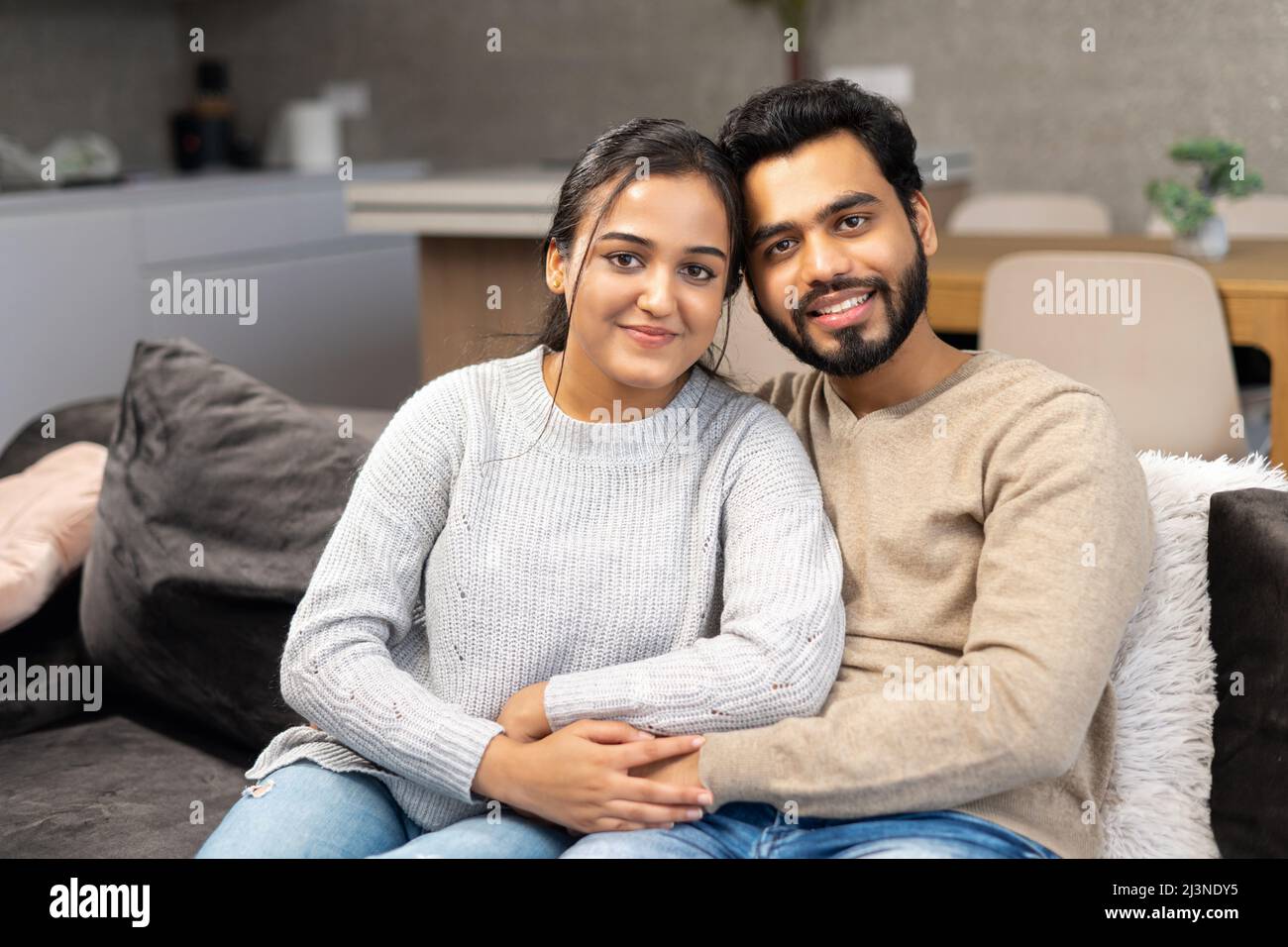 Happy indian newlyweds moved hi-res stock photography and images - Alamy