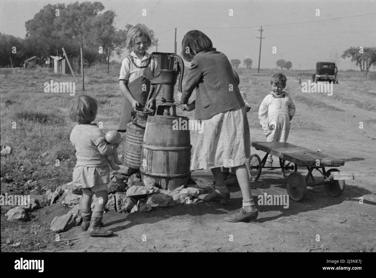 Water supply, American River camp, California, San Joaquin Valley Stock