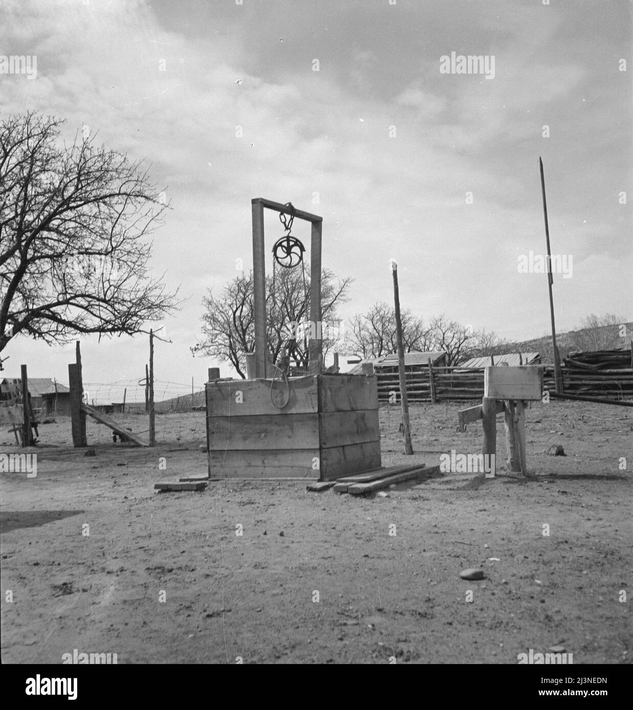 Water well pulley Black and White Stock Photos & Images Alamy