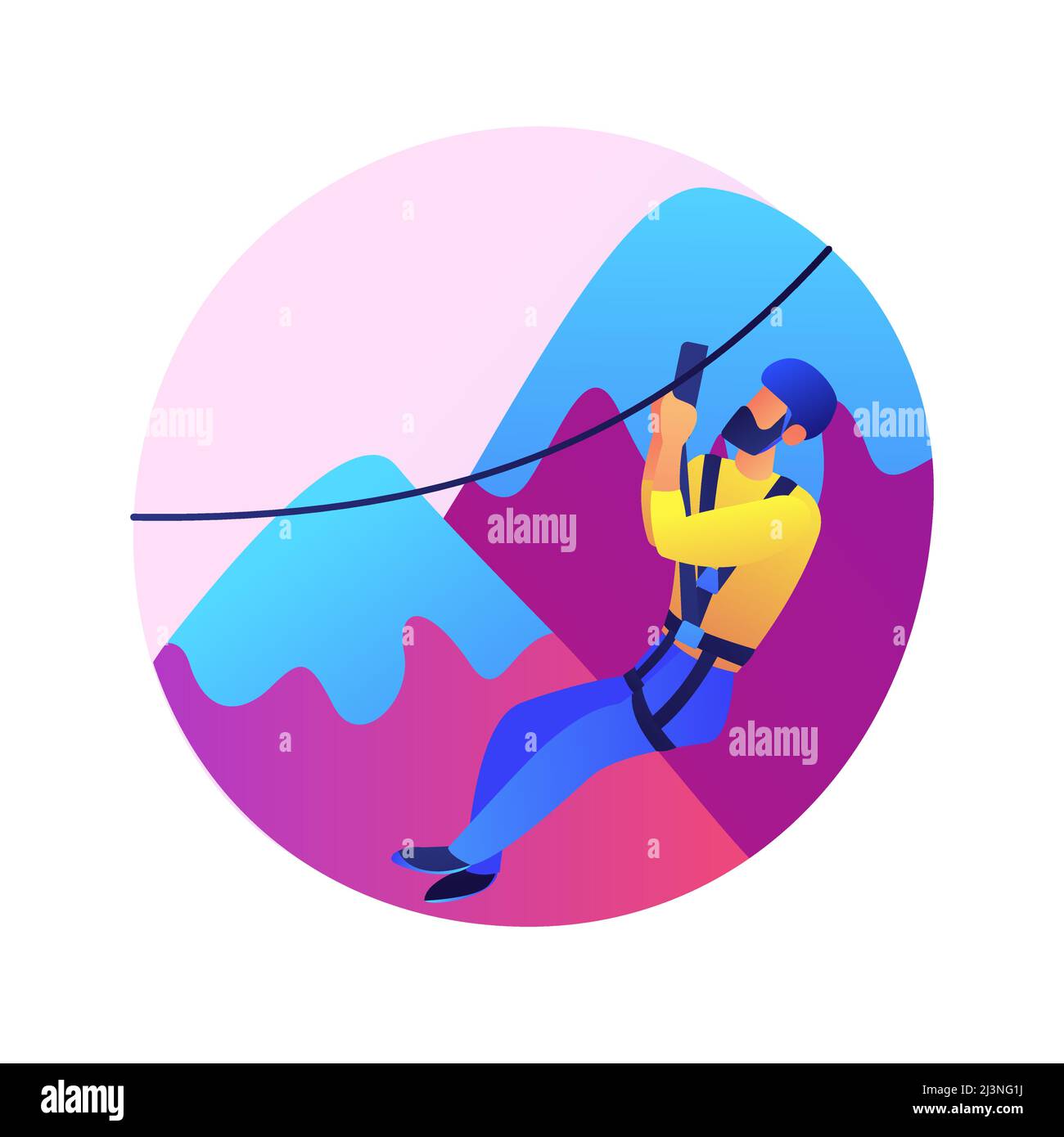 Extreme tourism abstract concept vector illustration. Extreme sports, shock tourism, adrenalin event, dangerous place, ski and snowboard, thrill-seeke Stock Vector