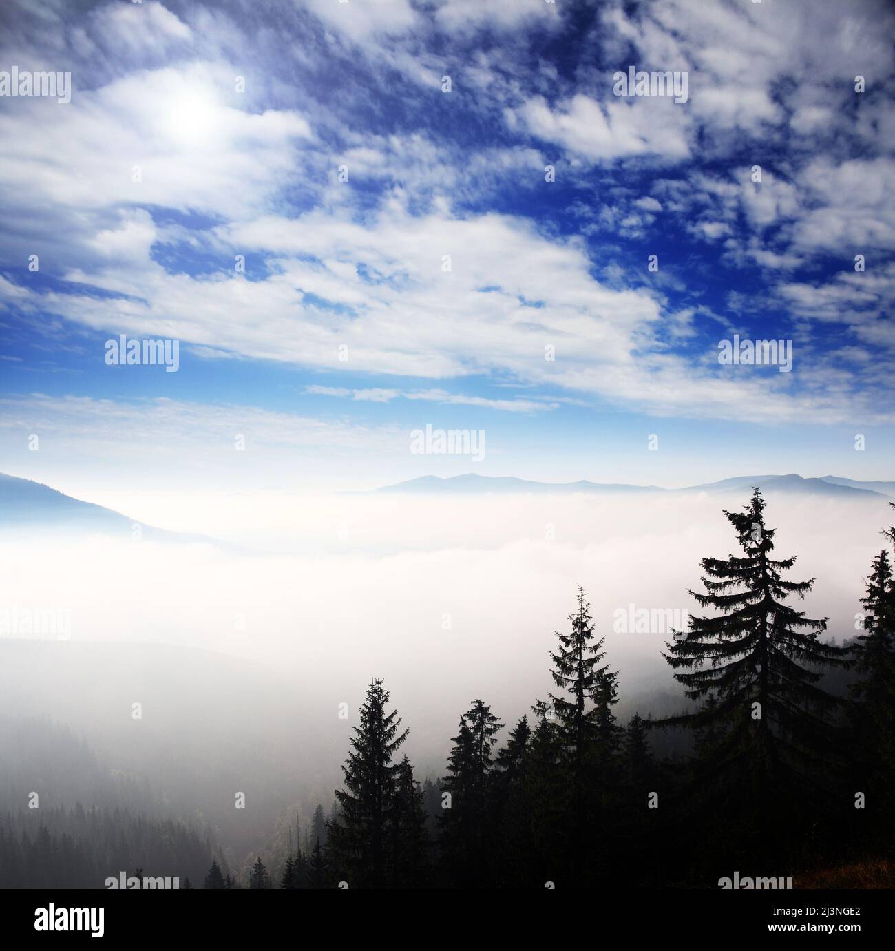 Beautiful mountains landscape and cloudy sky Stock Photo - Alamy