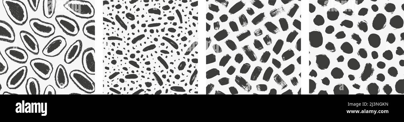 Set of seamless vector patterns with dots. Stock Vector