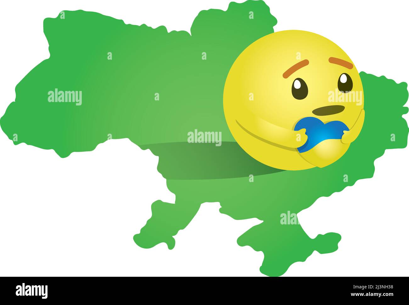Stop war in ukraine - hug reaction on Ukraine map Stock Vector