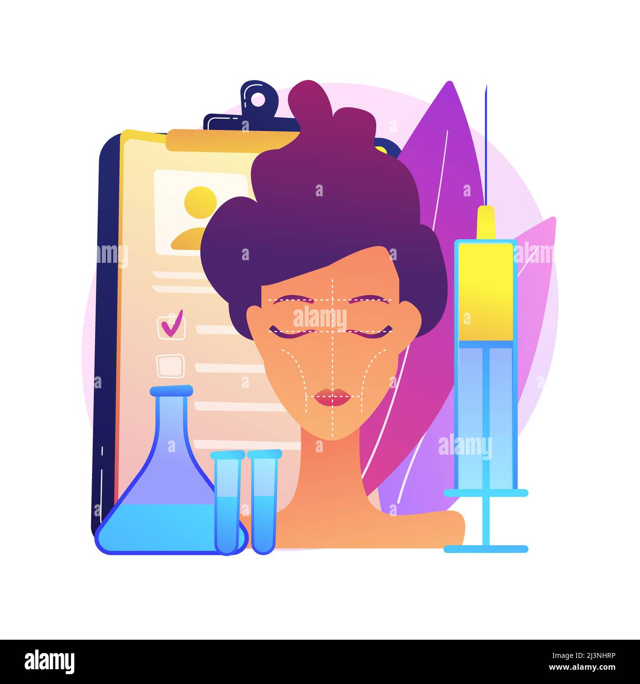 Facial contouring abstract concept vector illustration. Facial
