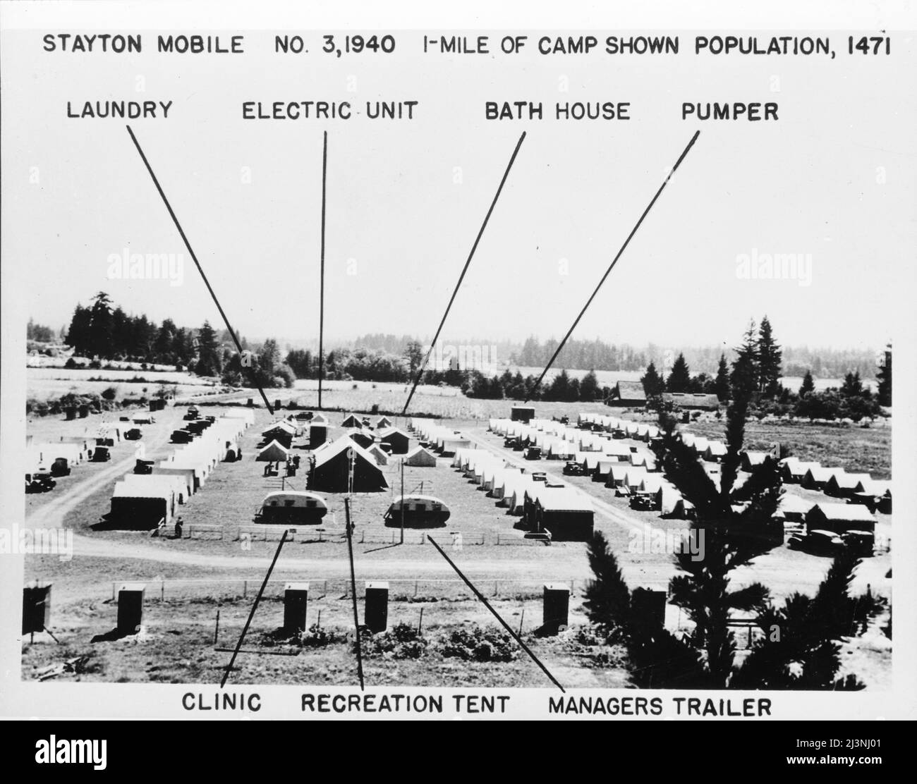 Farm Security Administration camp. Klamath Falls, Oregon Stock Photo