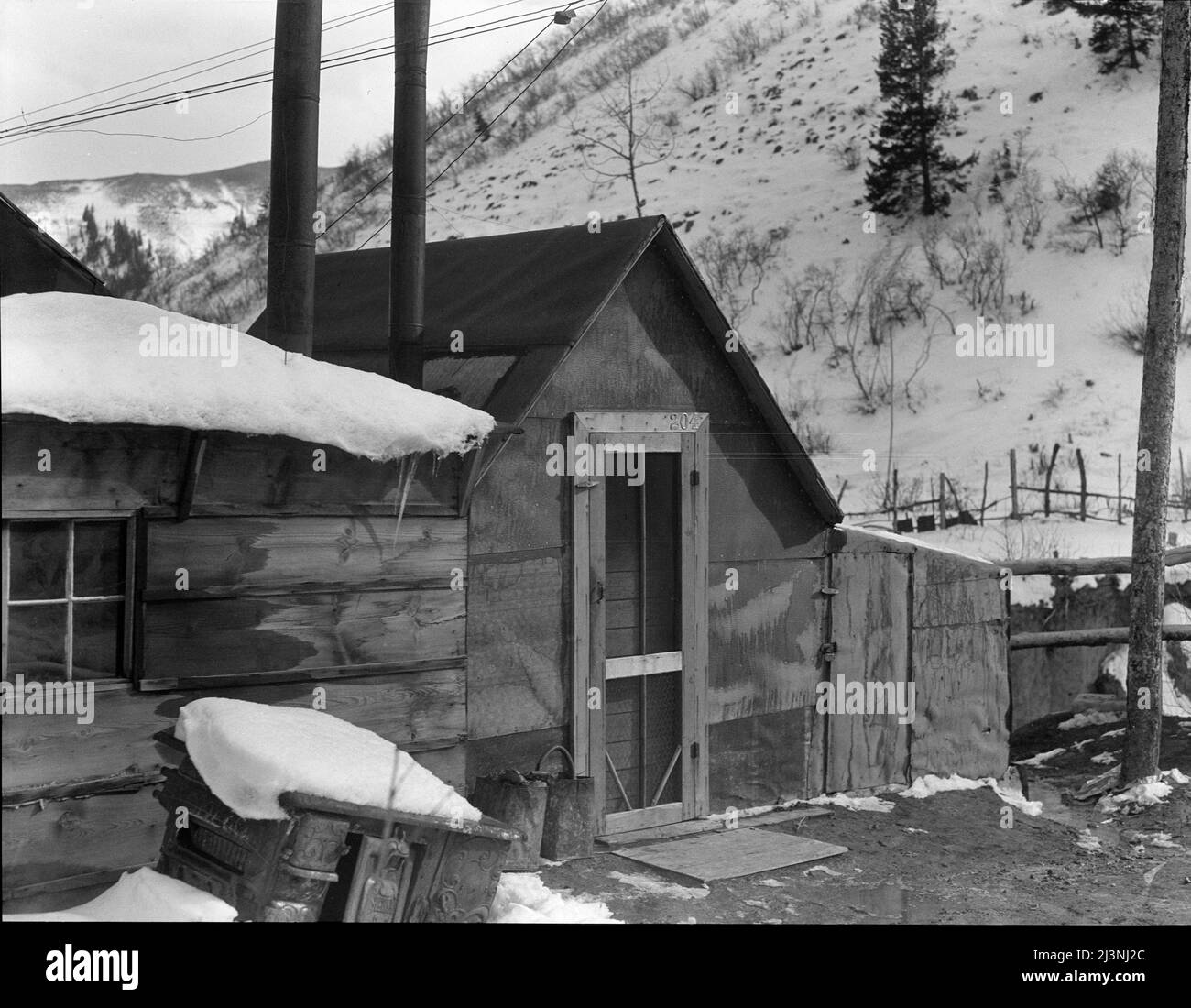 Utah coal miner's house. Consumers, near Price, Utah. Stock Photo