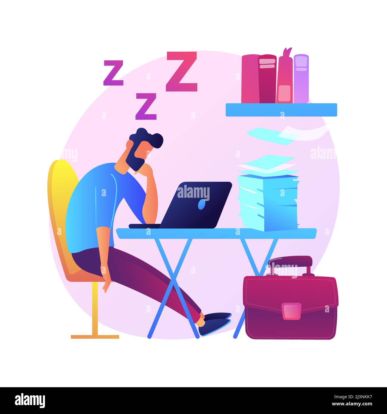 Sleep deprivation abstract concept vector illustration. Insomnia