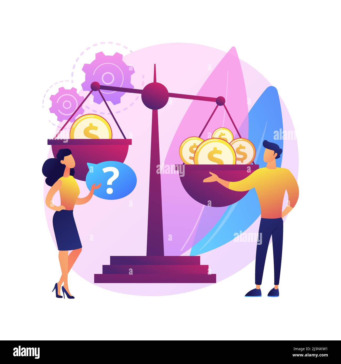 Gender discrimination abstract concept vector illustration. Sexism, gender roles and stereotypes, workplace inequality, skills and capabilities, women Stock Vector