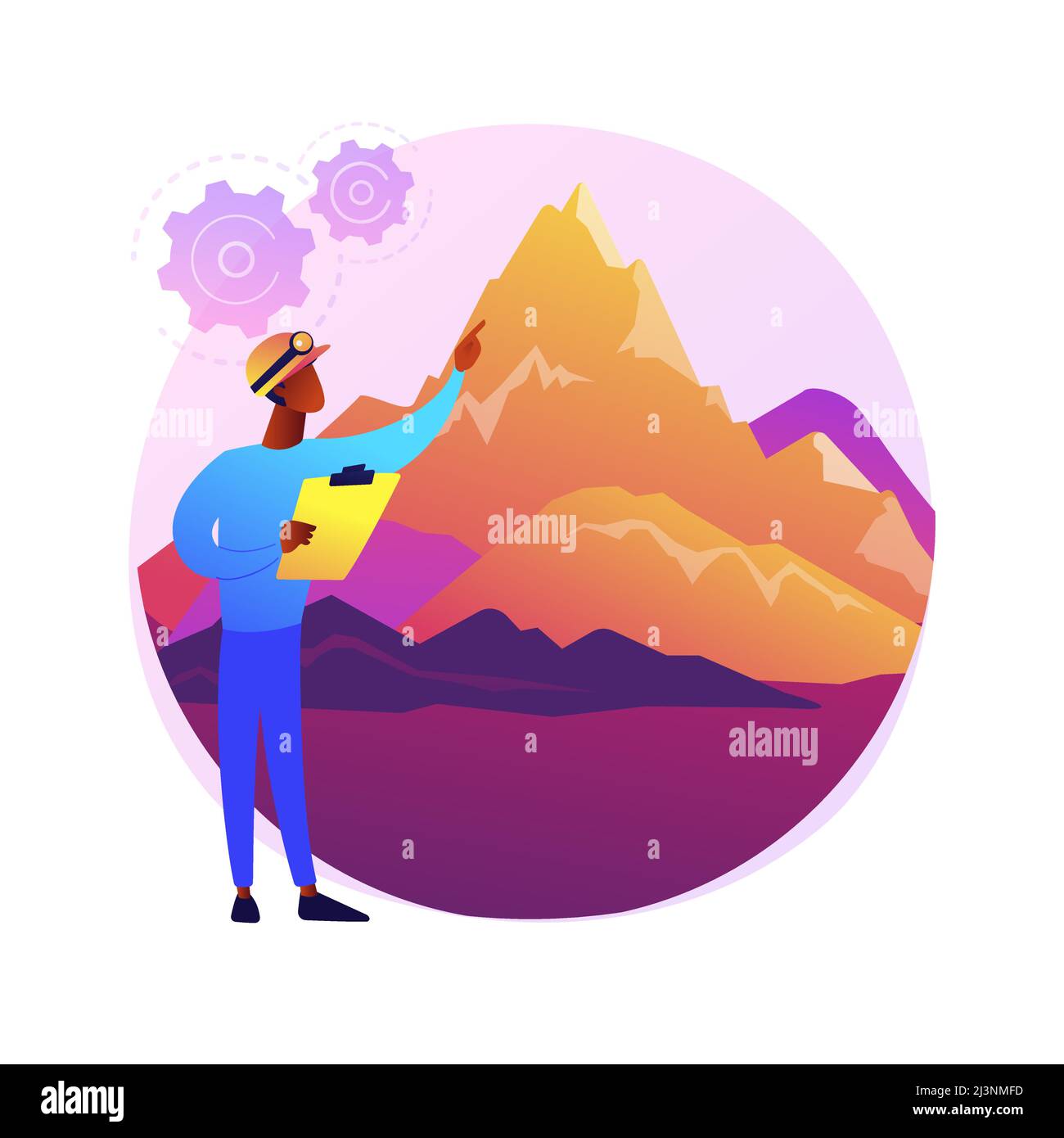 Geomorphology abstract concept vector illustration. Geomorphology type, geomorphic process, Earth science, university discipline, graduate study, geol Stock Vector