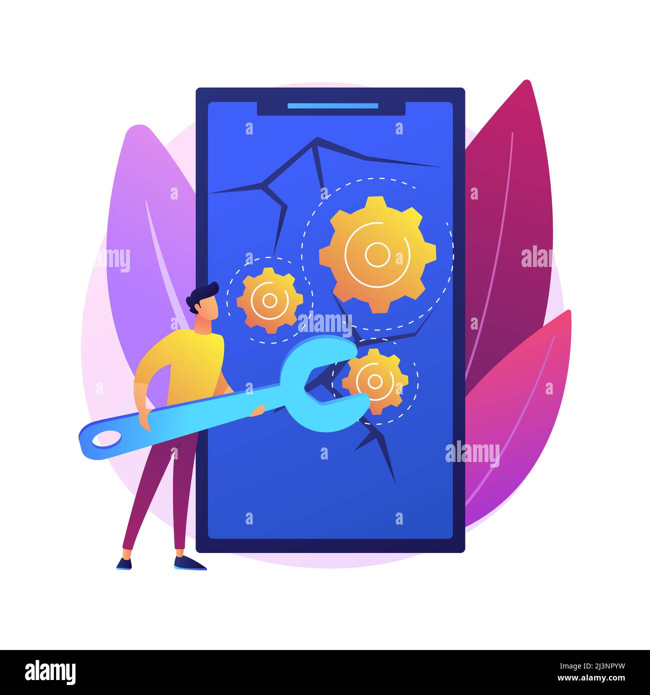 Smartphone repair abstract concept vector illustration. Cell phone