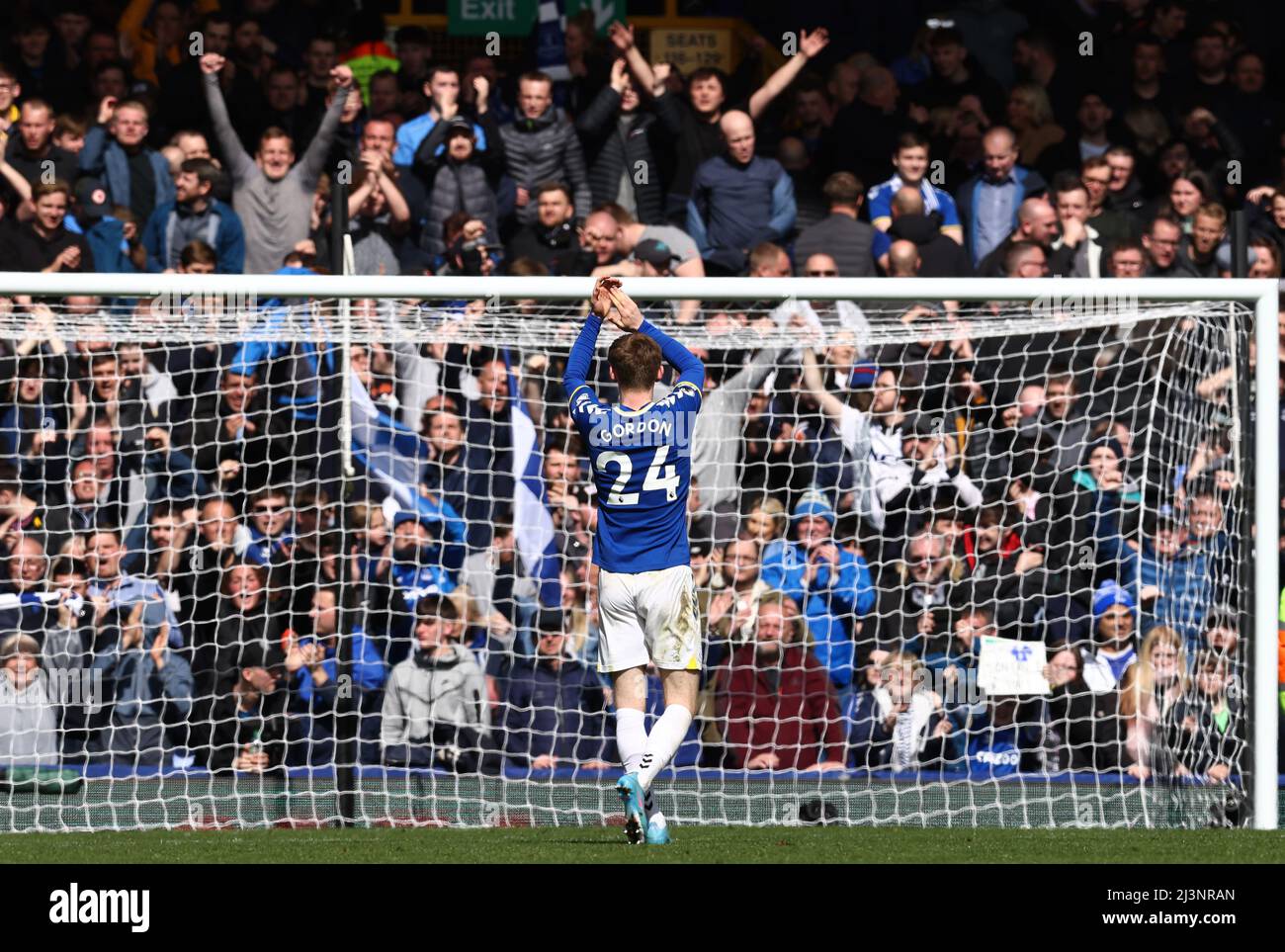 Liverpool, UK. 9th April 2022.   Anthony Gordon of Everton reacts after the Premier League match at Goodison Park, Liverpool. Picture credit should read: Darren Staples / Sportimage Stock Photo