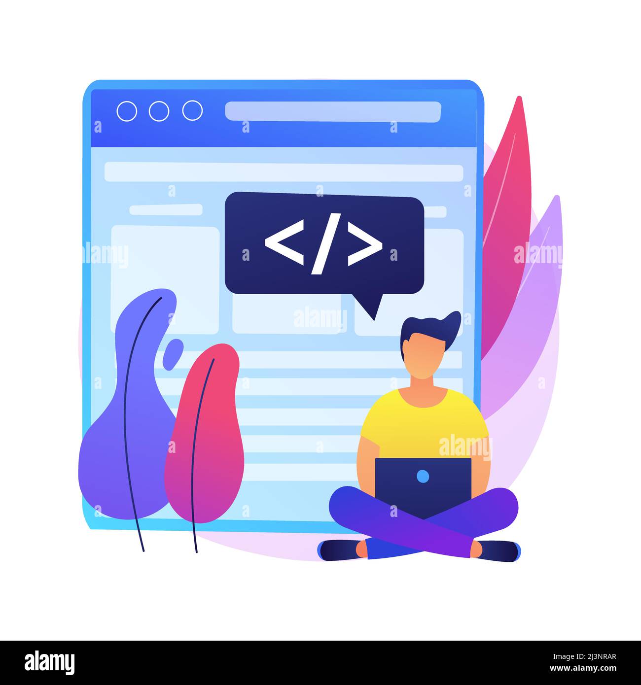 Single page application abstract concept vector illustration. SPA web page, web development trend, app inside a browser, dynamically rewriting page, r Stock Vector