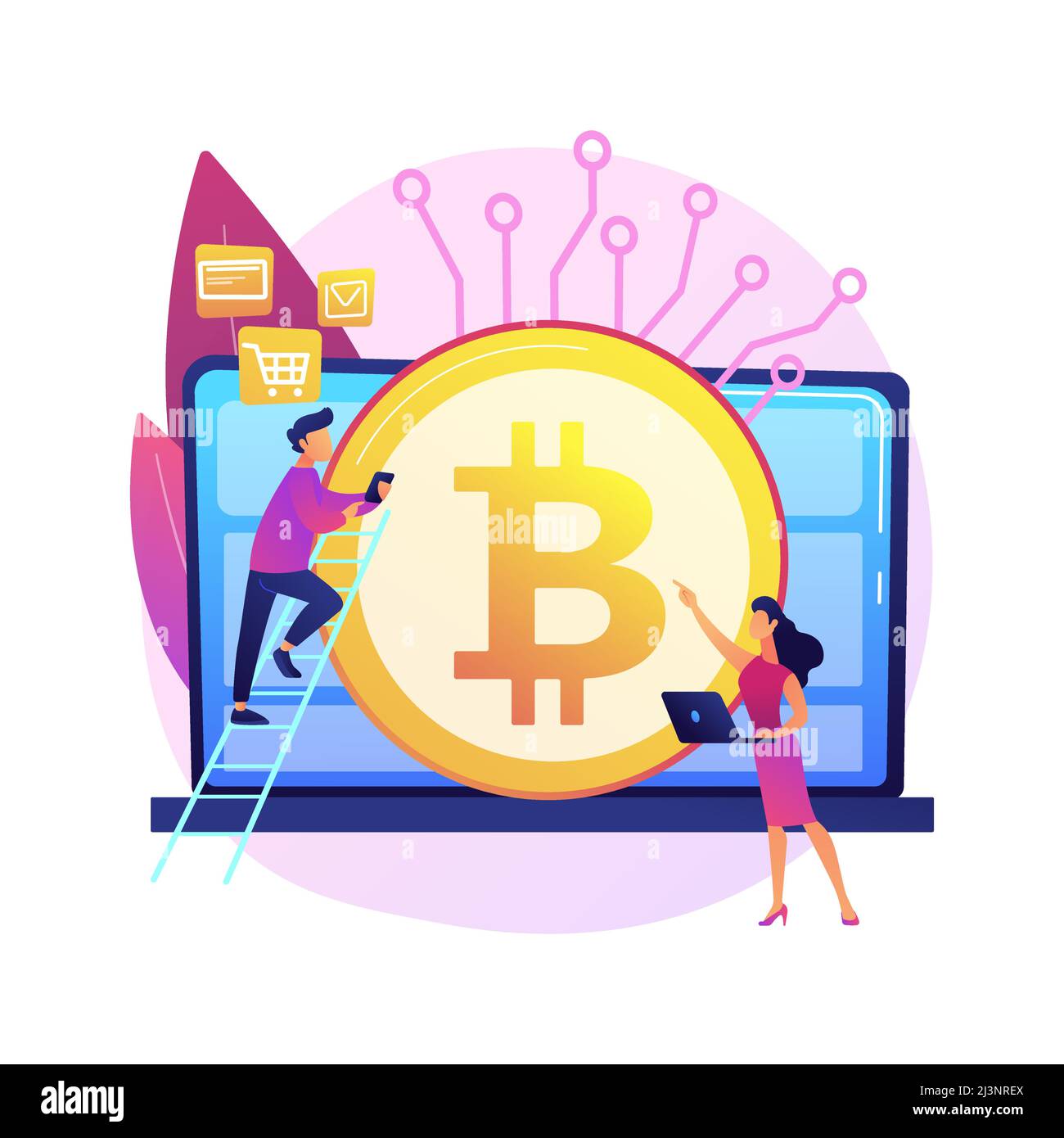 Digital currency abstract concept vector illustration. Cryptocurrency
