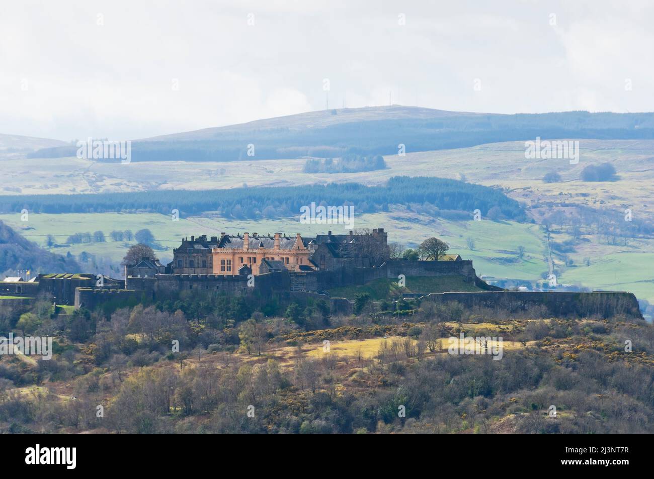 Stirling Castle from the Wallace Monument, Bridge of Allan, Scotland Stock Photo Alamy