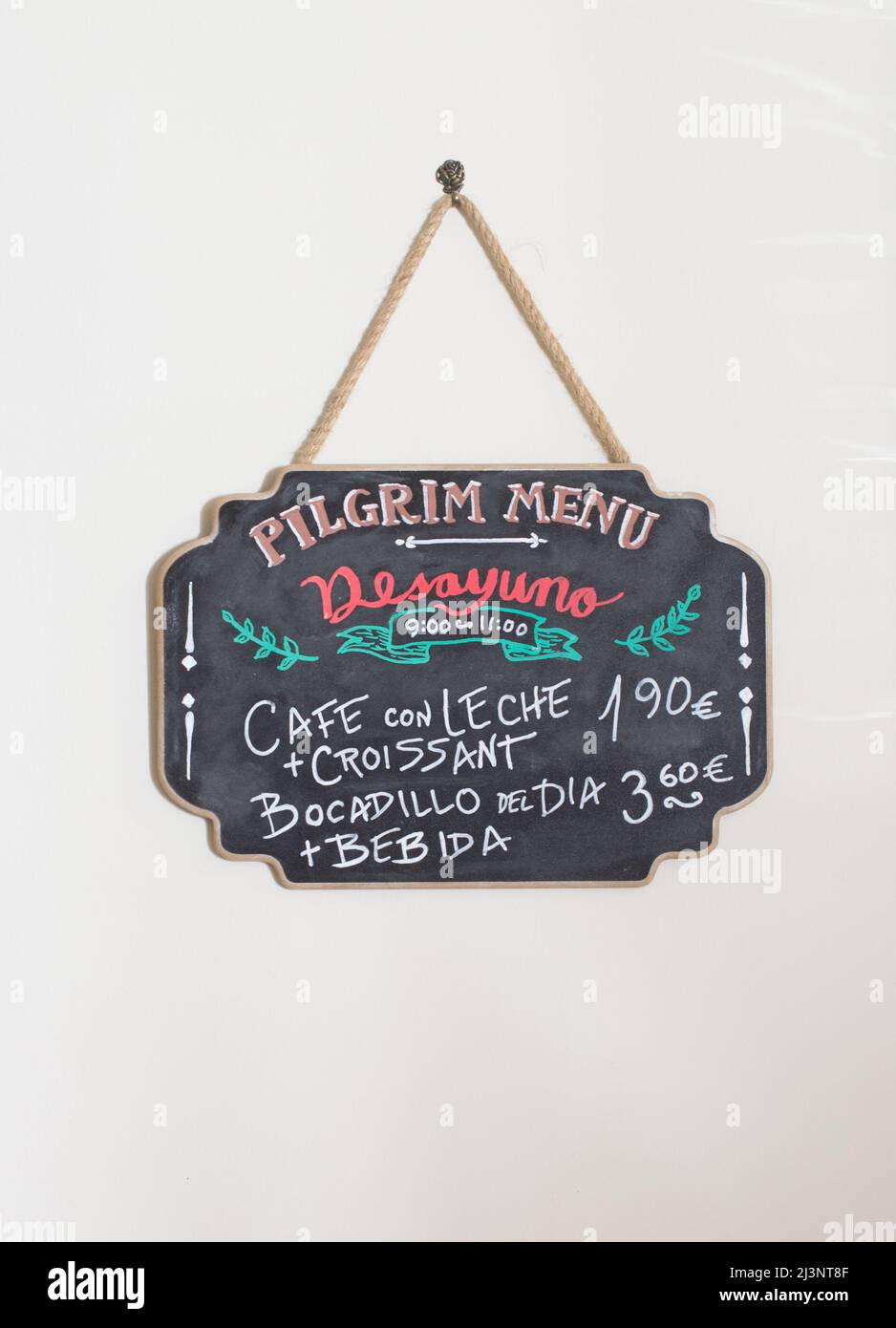 Camino de Santiago Pilgrim Menu Stock Photo Alamy