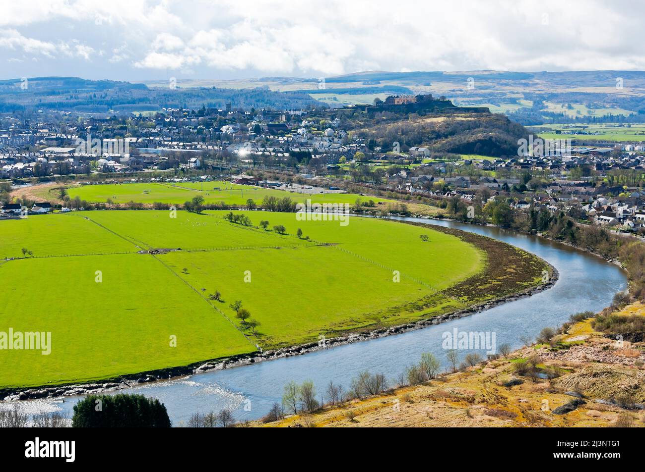 Stirling Castle from the Wallace Monument, Bridge of Allan, Scotland Stock Photo Alamy