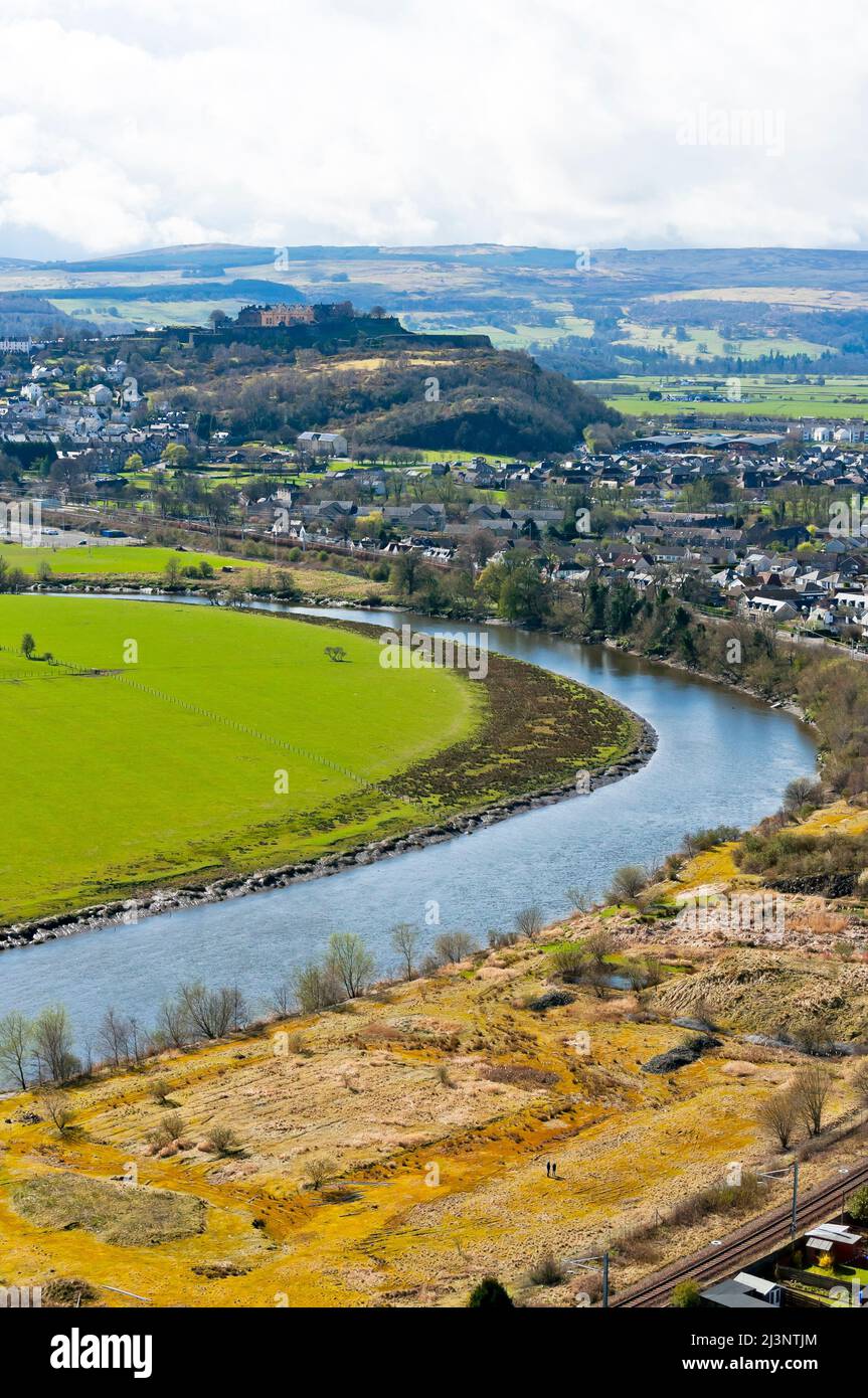Stirling Castle from the Wallace Monument, Bridge of Allan, Scotland Stock Photo Alamy