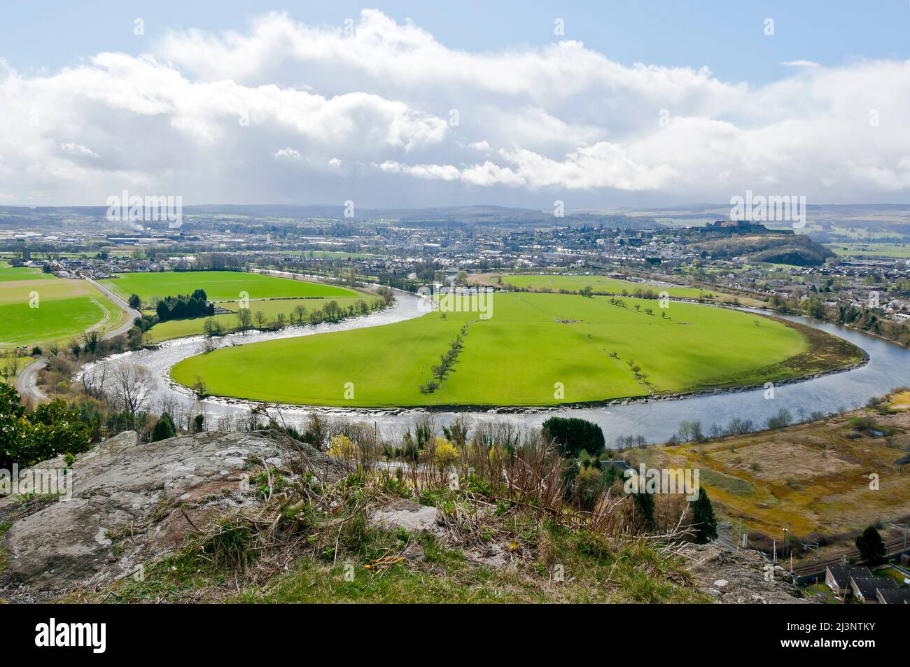 Stirling Castle from the Wallace Monument, Bridge of Allan, Scotland Stock Photo Alamy
