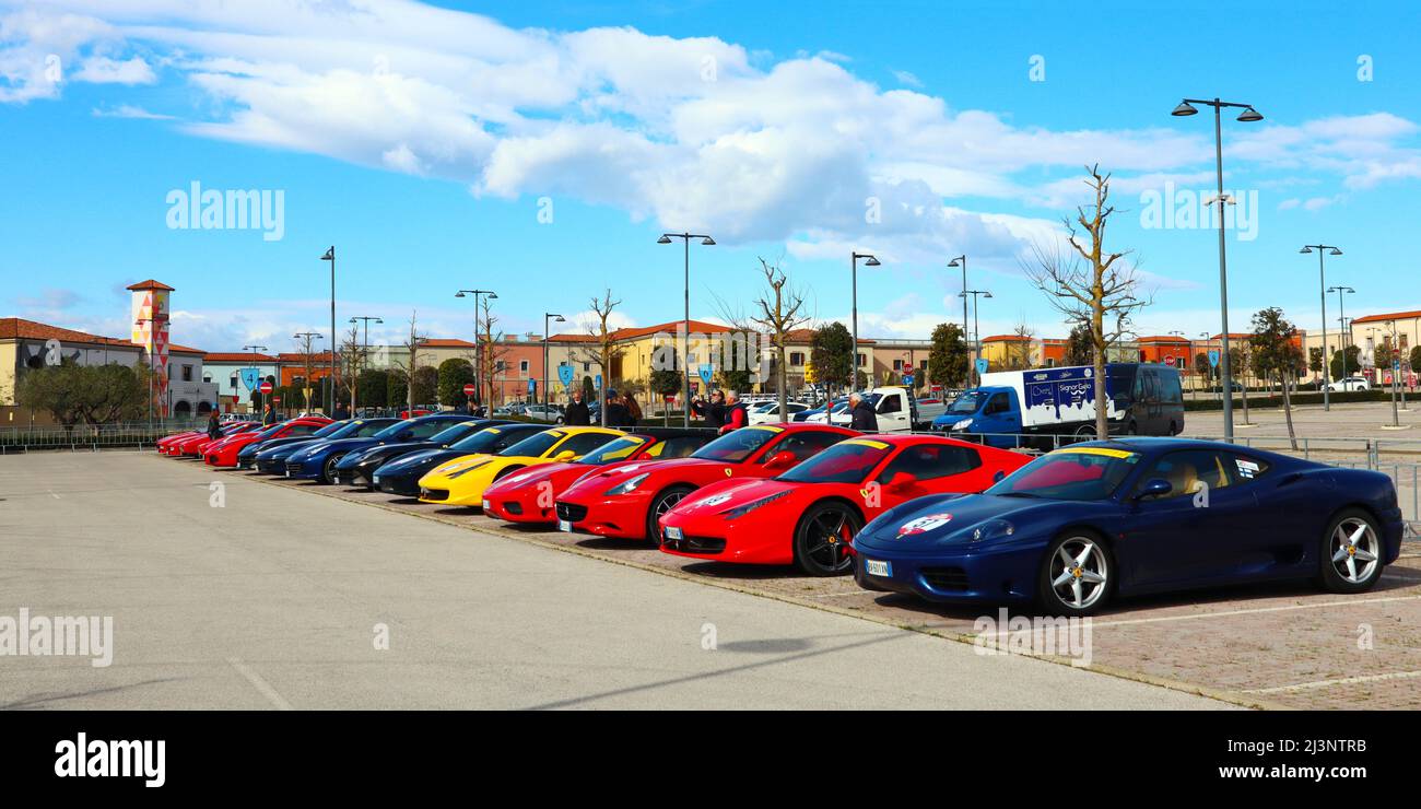 FERRARI cars. Ferrari is an Italian luxury sports car based in Maranello, Italy Stock Photo