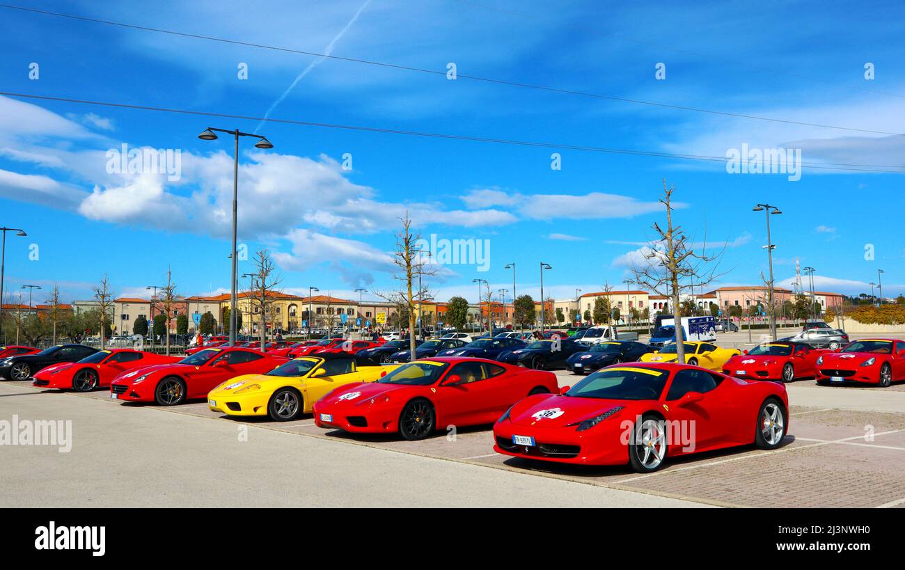 FERRARI cars. Ferrari is an Italian luxury sports car based in Maranello, Italy Stock Photo