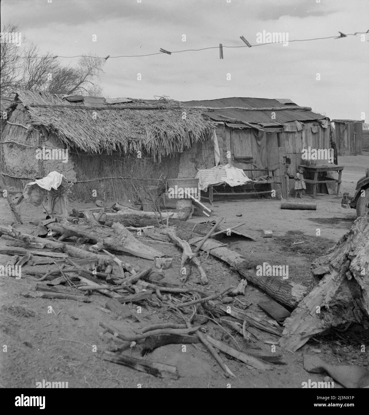 Ditch bank housing for Mexican field workers. Imperial Valley